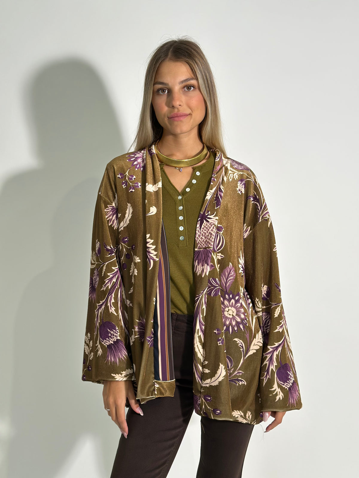 Kimono velvet 6515 AVOCADO