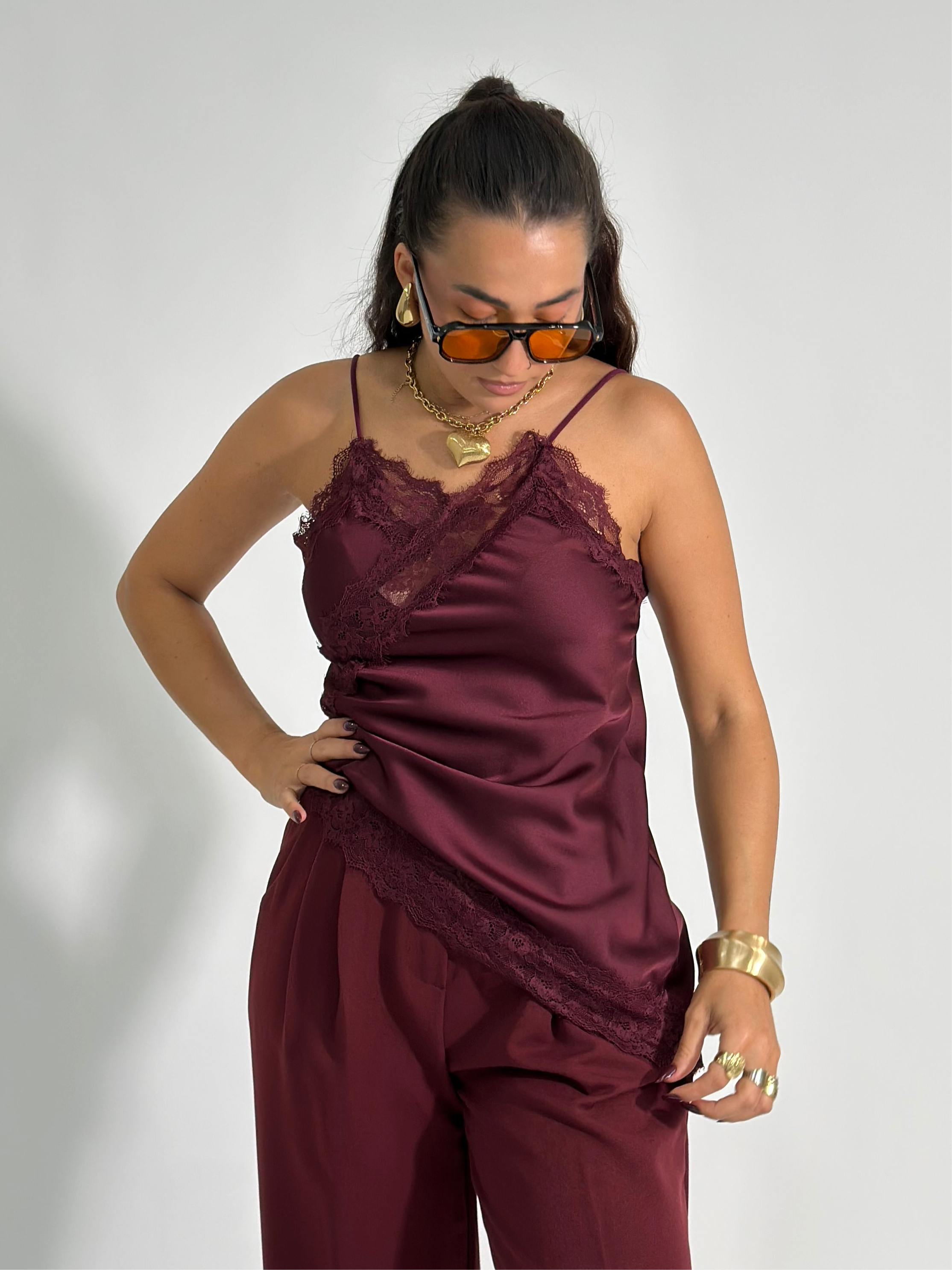 Top pizzo 2720 BURGUNDY