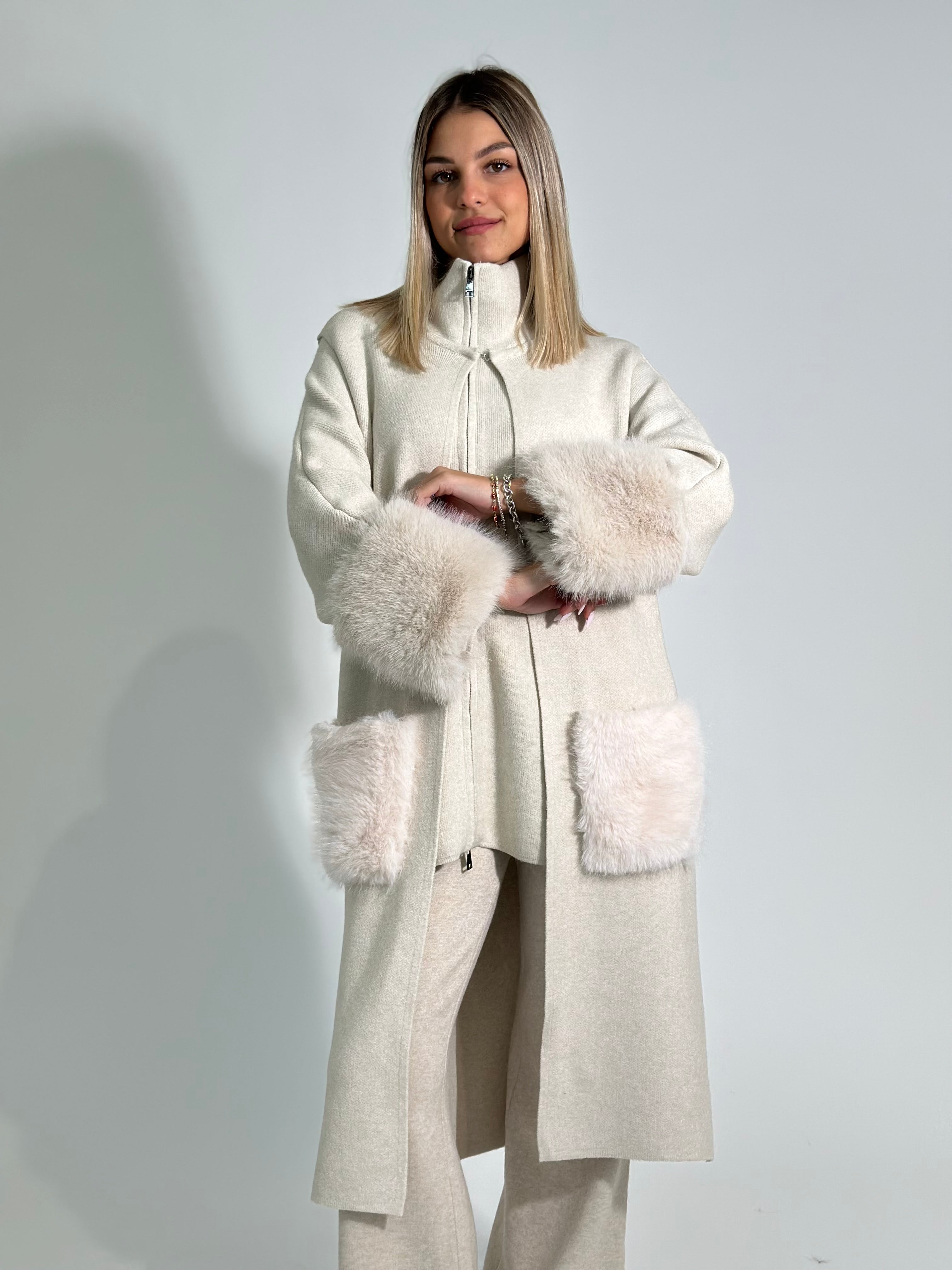 Gilet tasche C689 ECRU