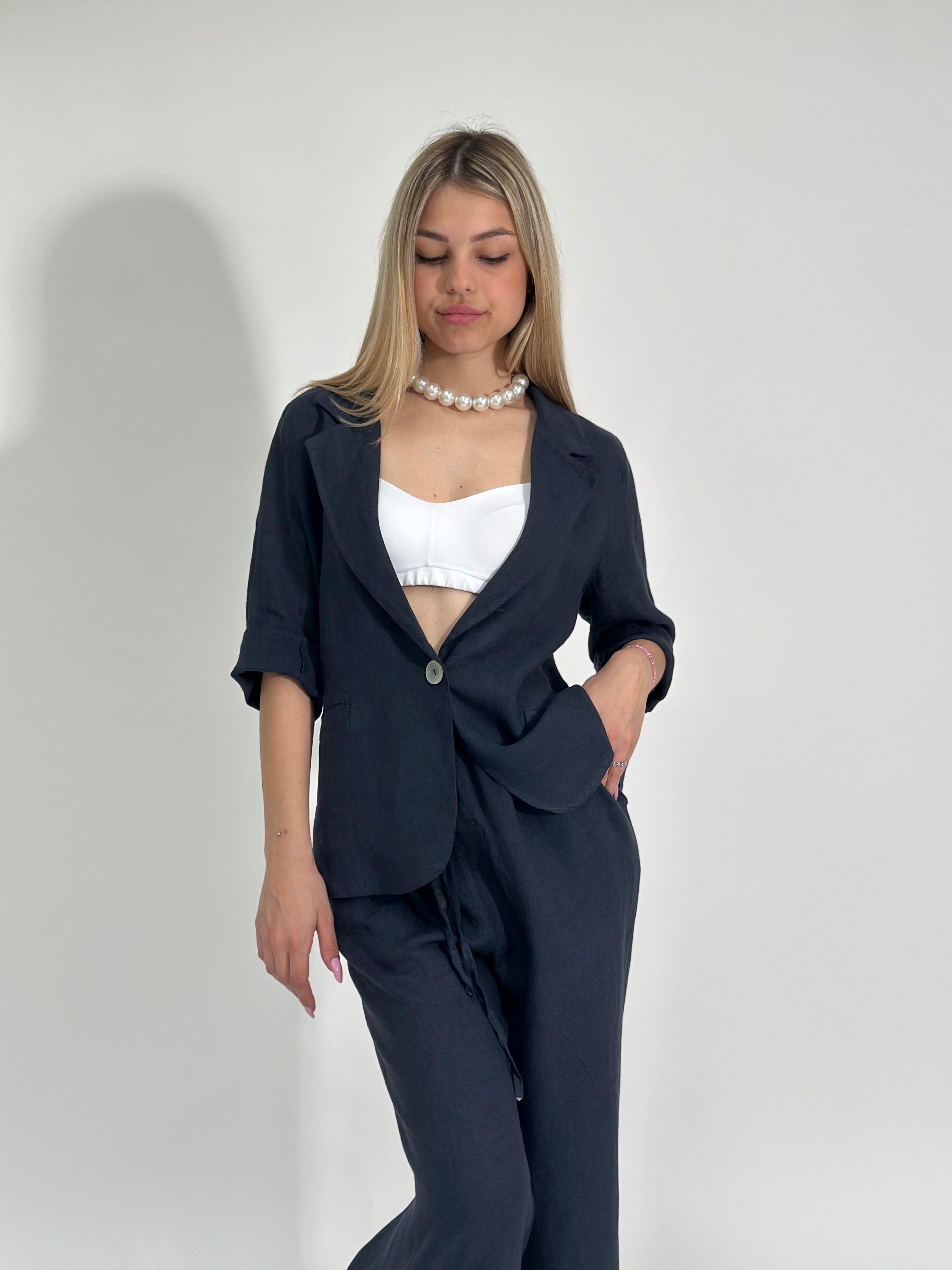 Giacca Lino 16944 BLU