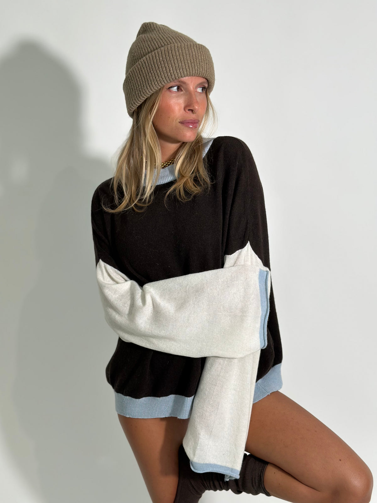 Cashmere blend tricolore 16091 MORO