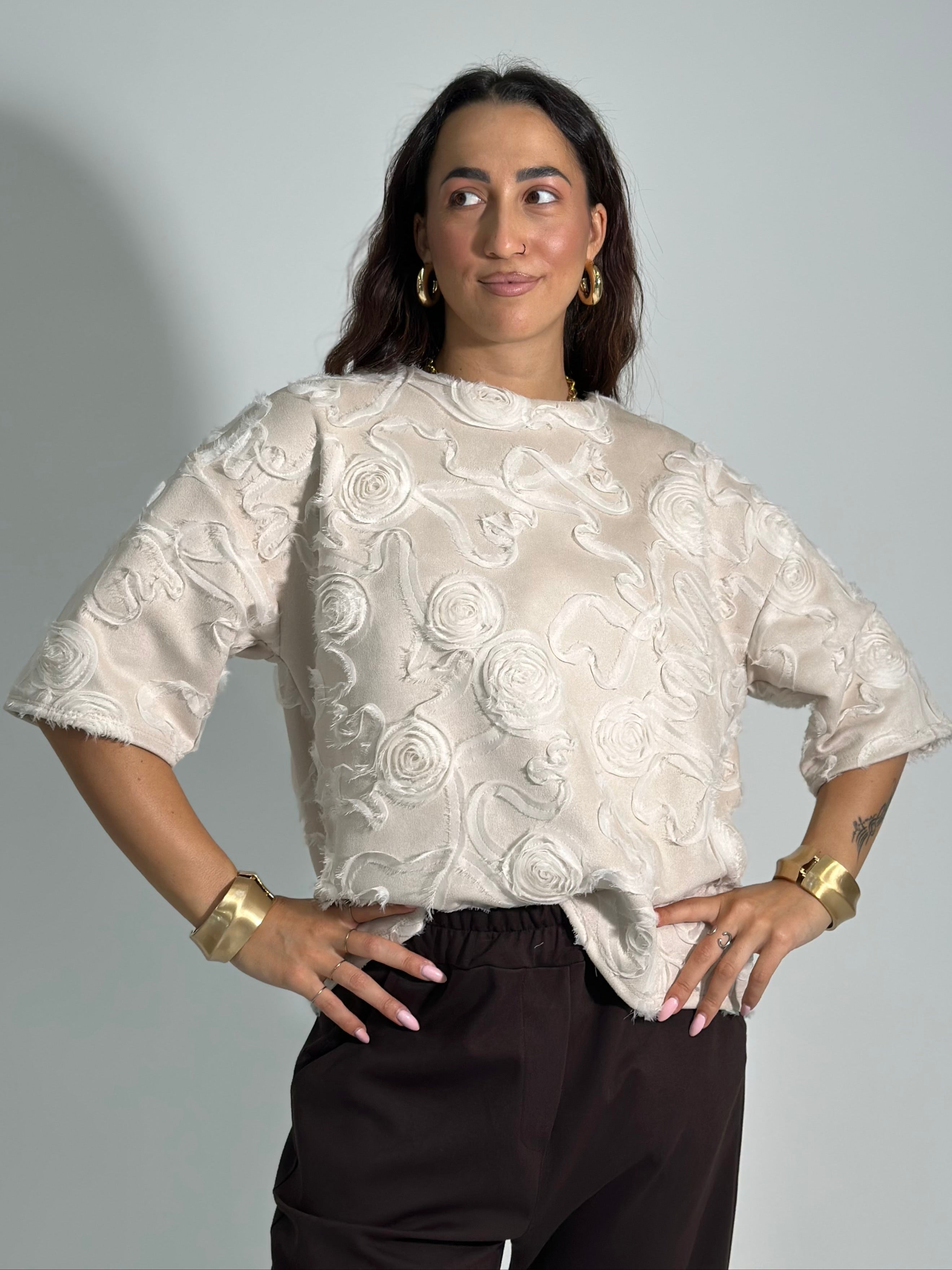 Maglia rose L5126 PANNA