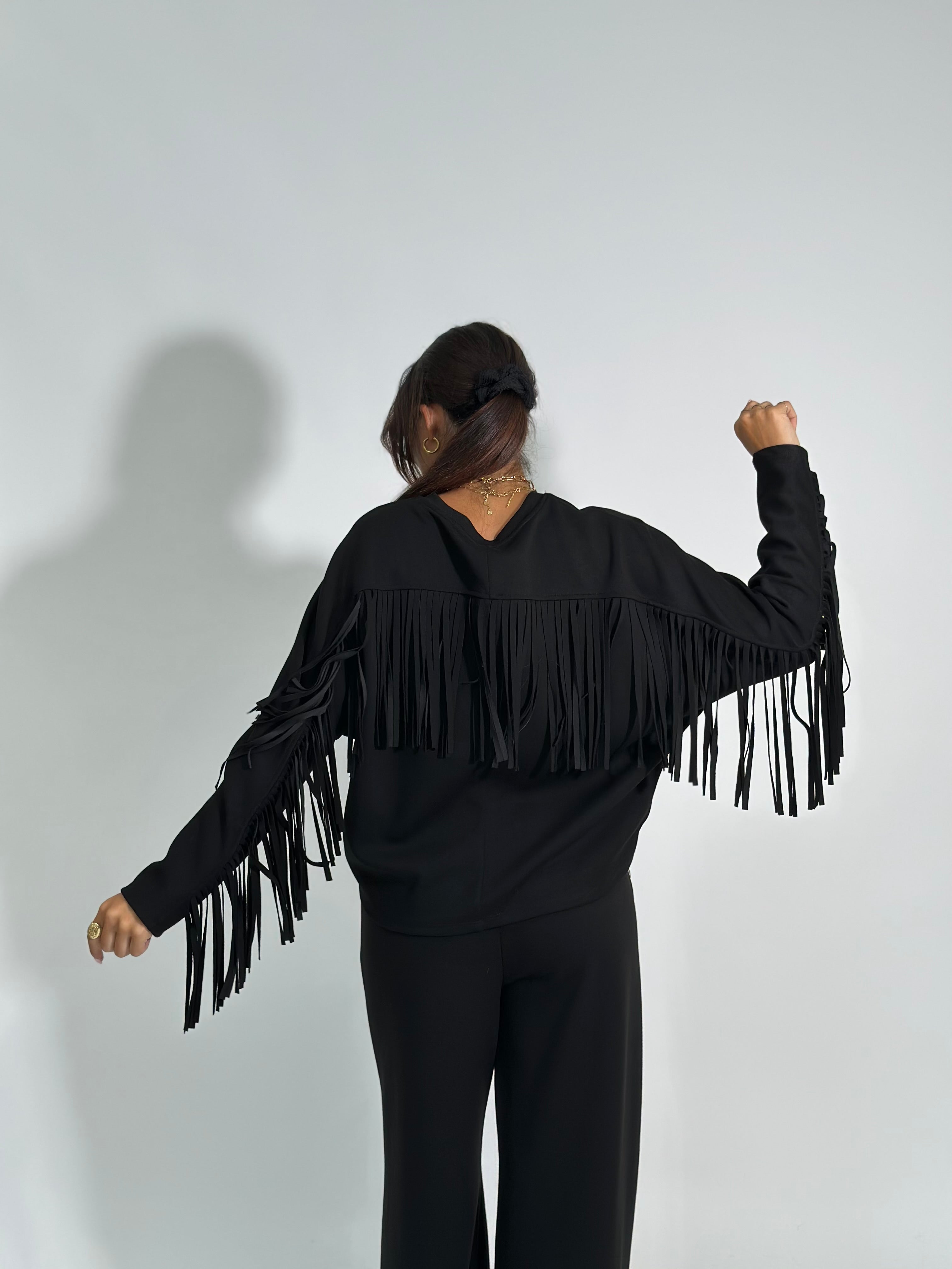 Felpa frange 80039 NERO