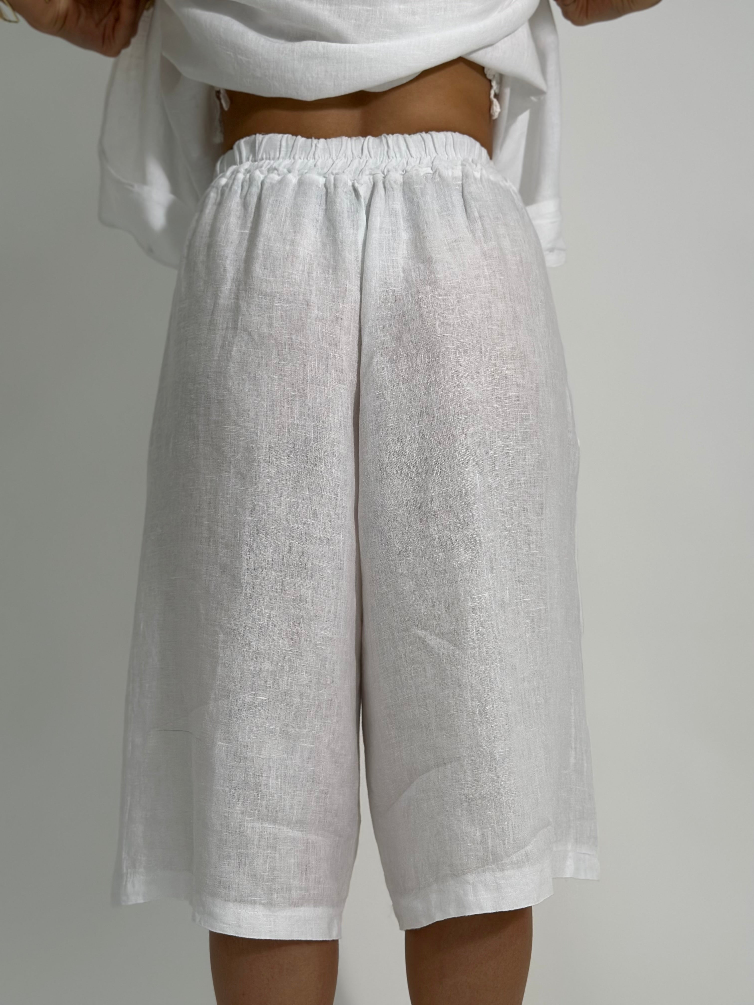 Bermuda maxi lino 7305 BIANCO