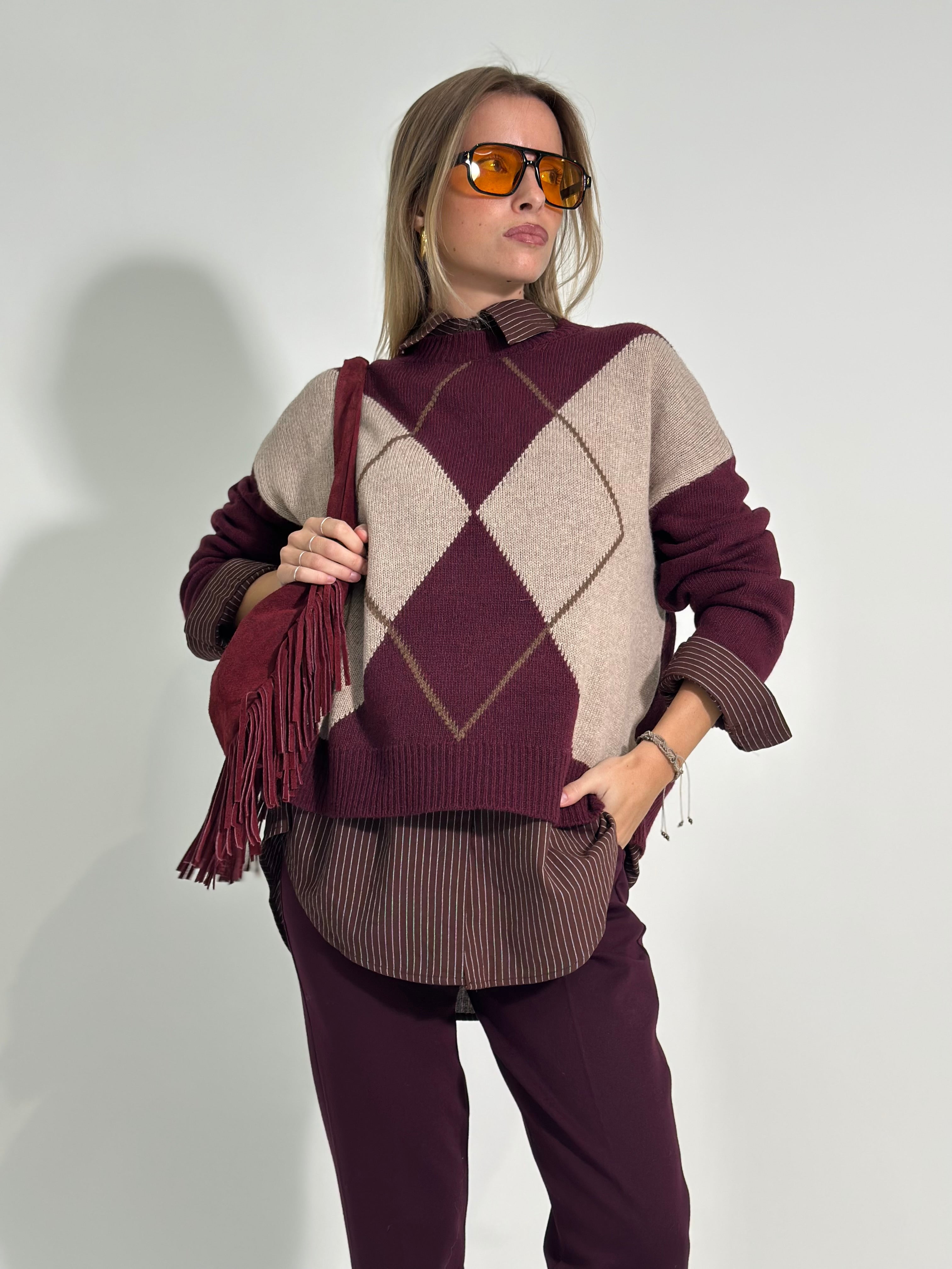 Maglia geo 6665 BURGUNDY