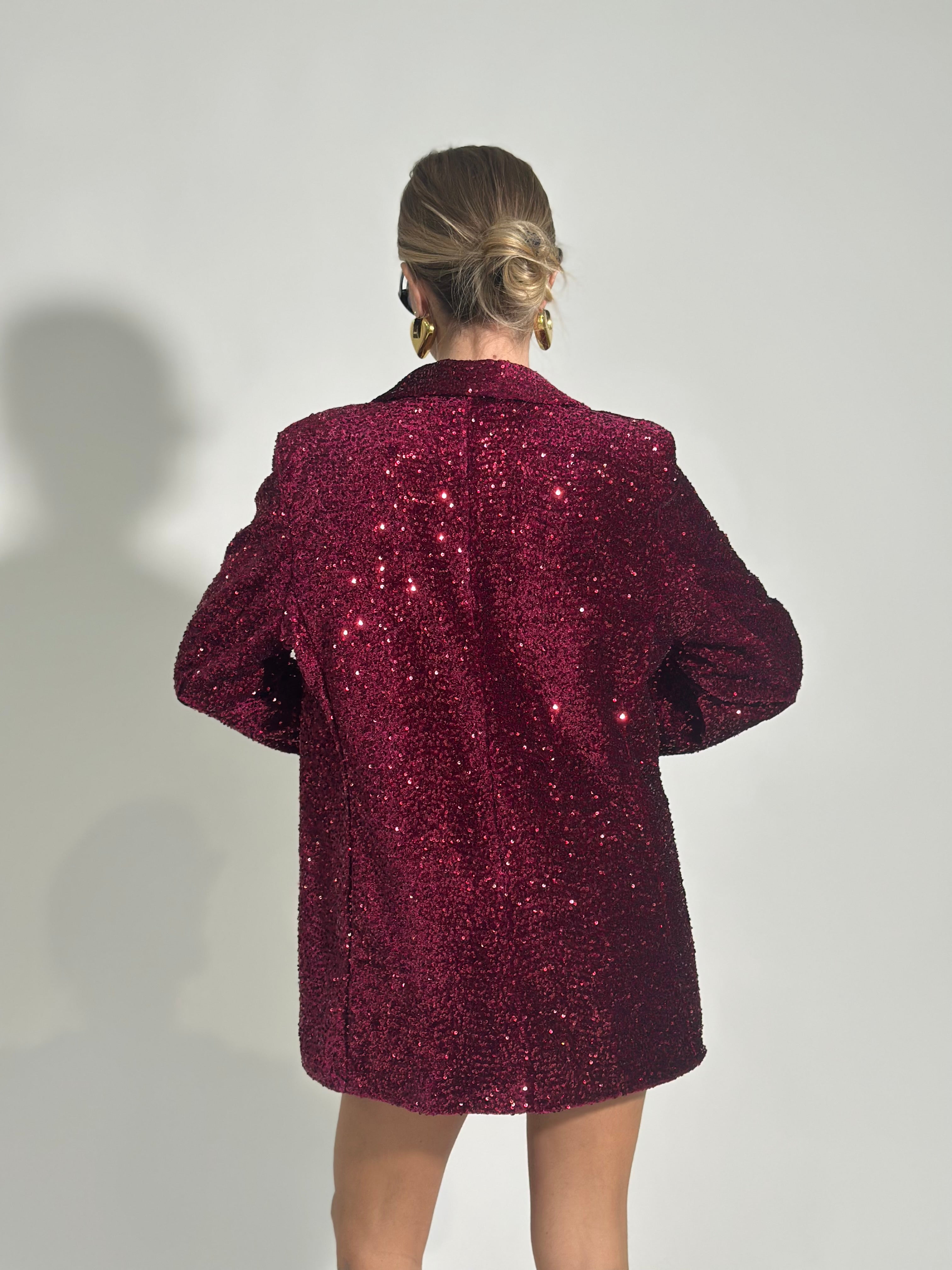 Giacca Paillettes 73024 BURGUNDY