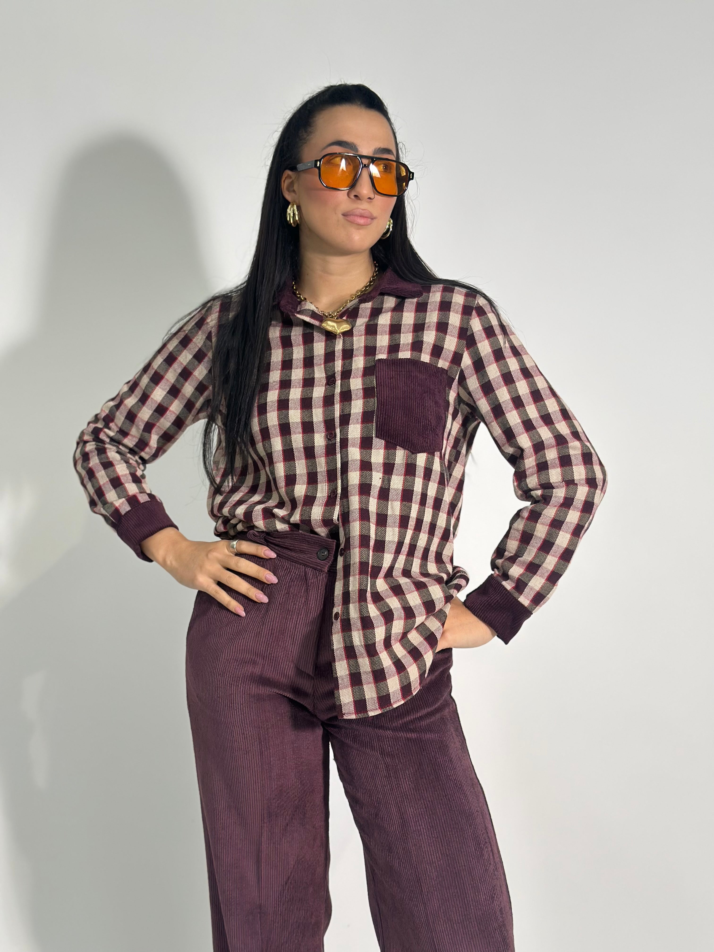 Camicia quadri velluto 5213