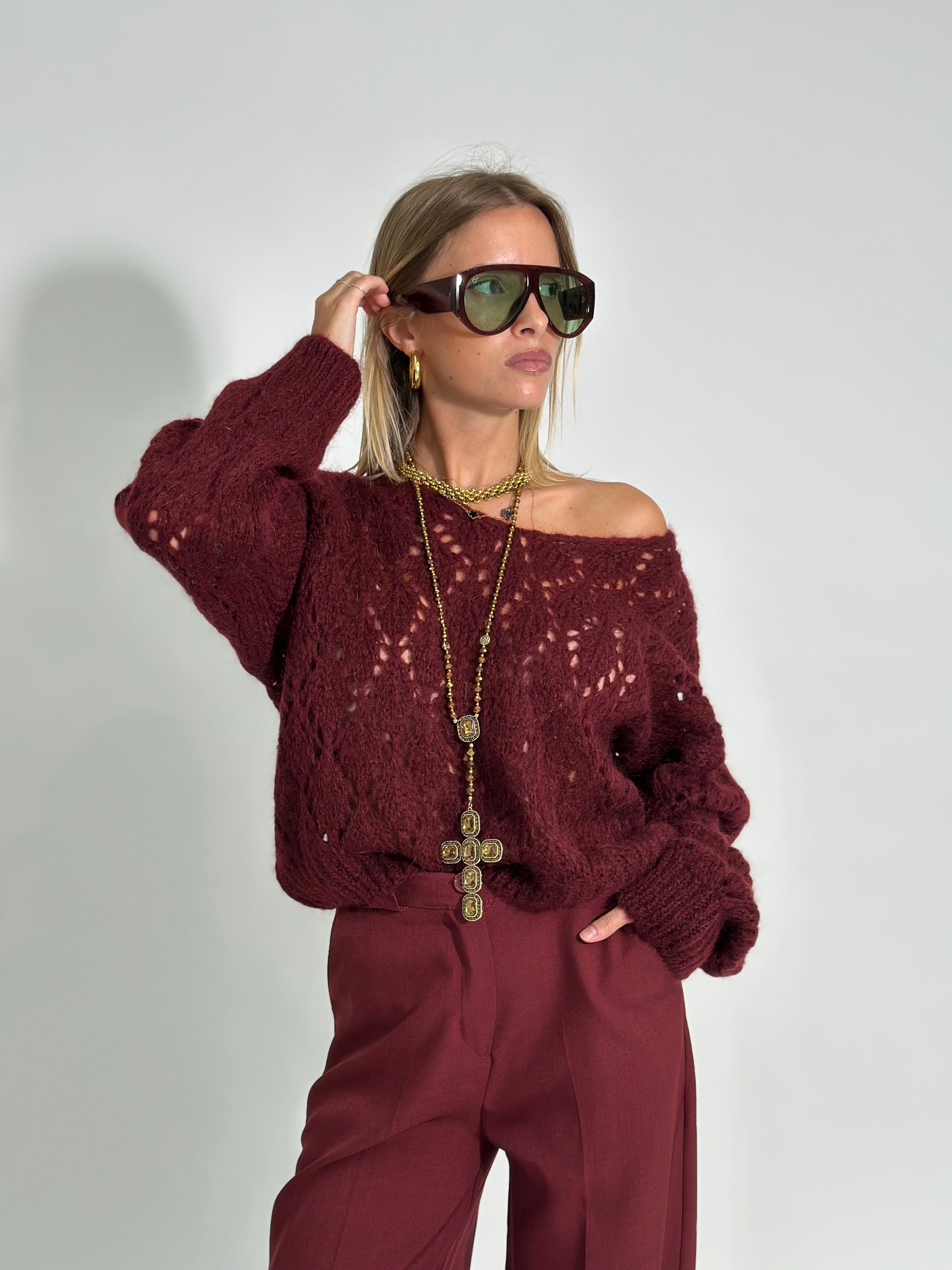 Maglia mohair 3191 BURGUNDY