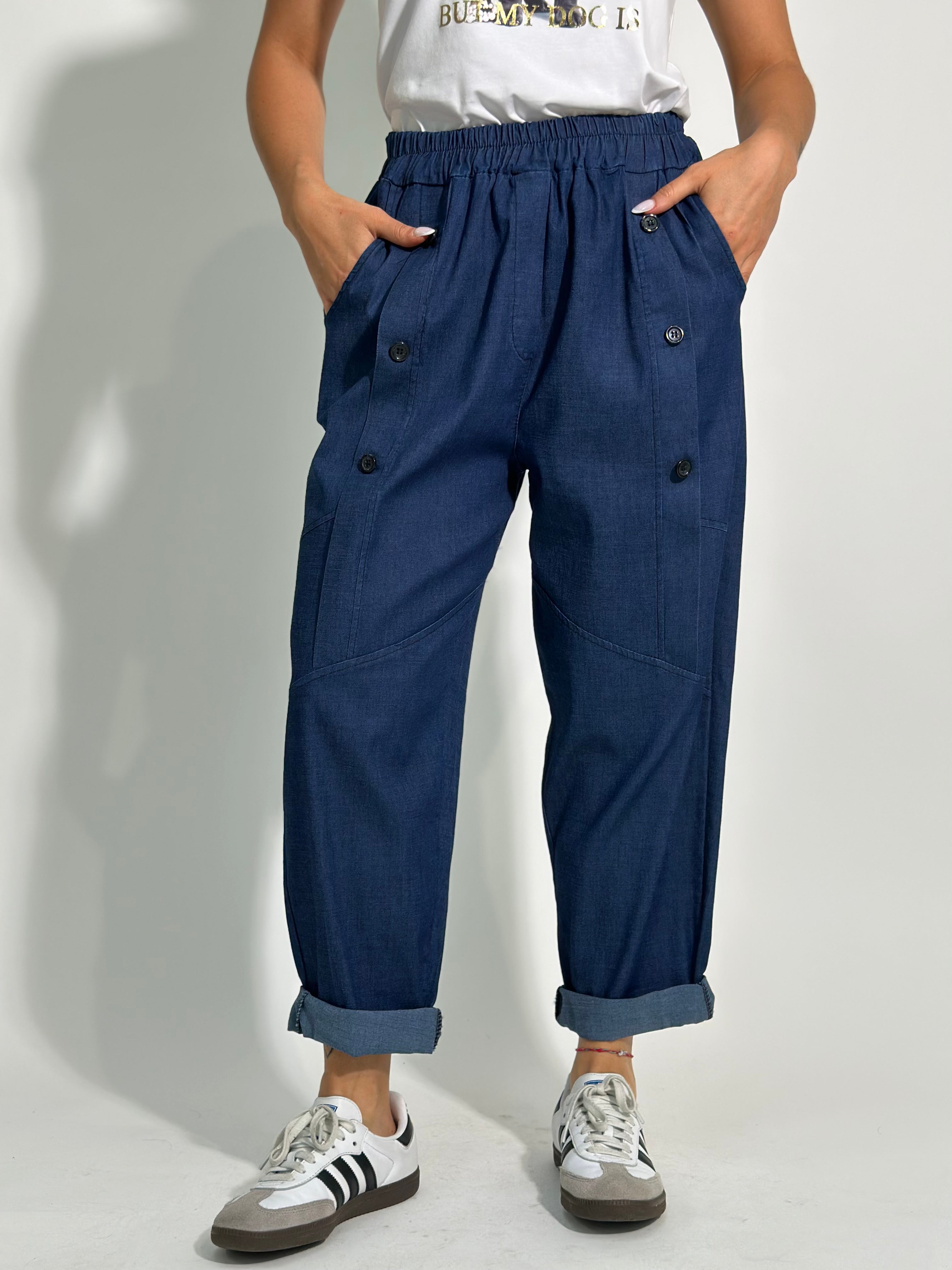 Pantalone chambray baggy 28810