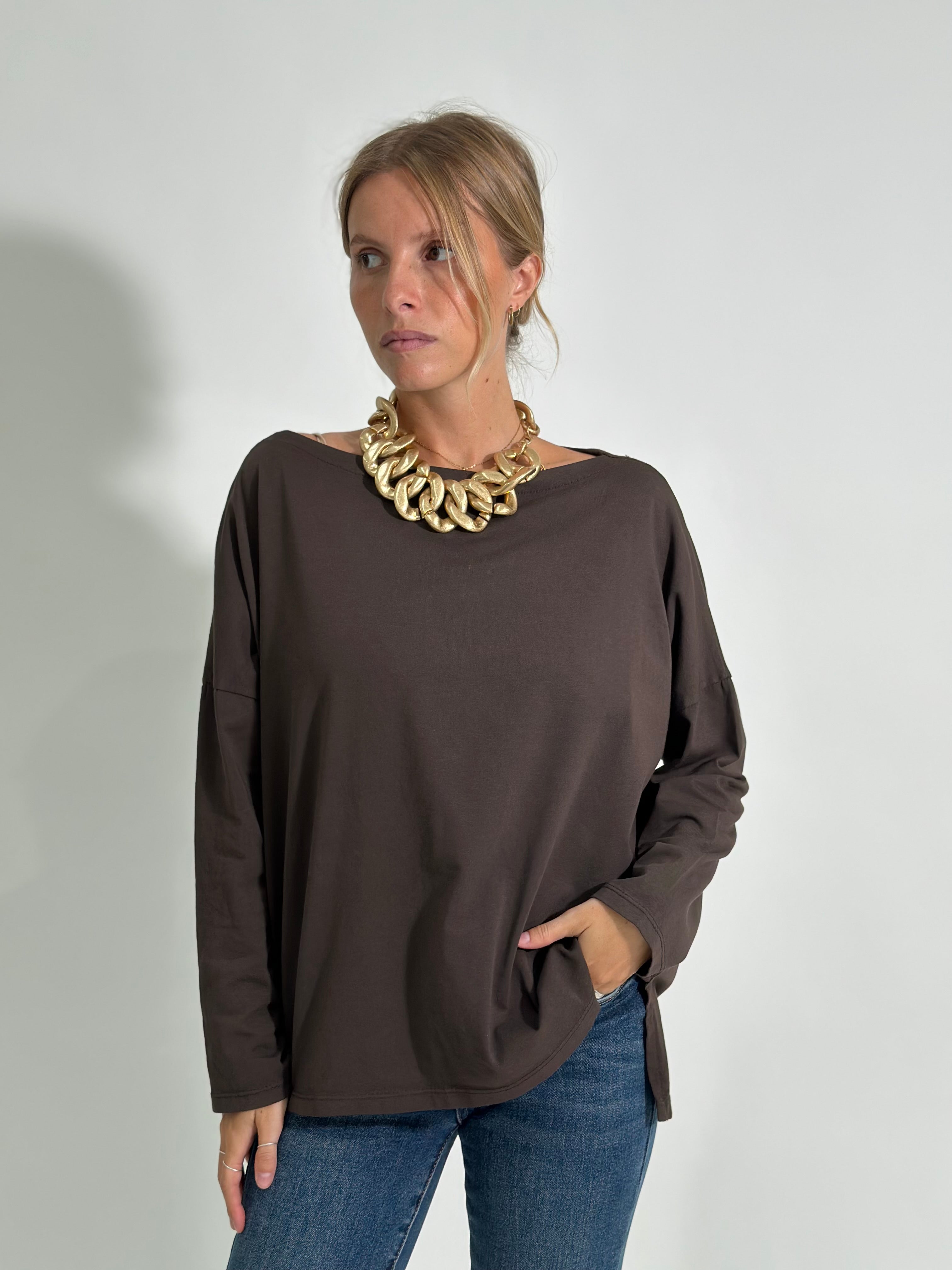 Maglia scatoletta scollo a barca 2158