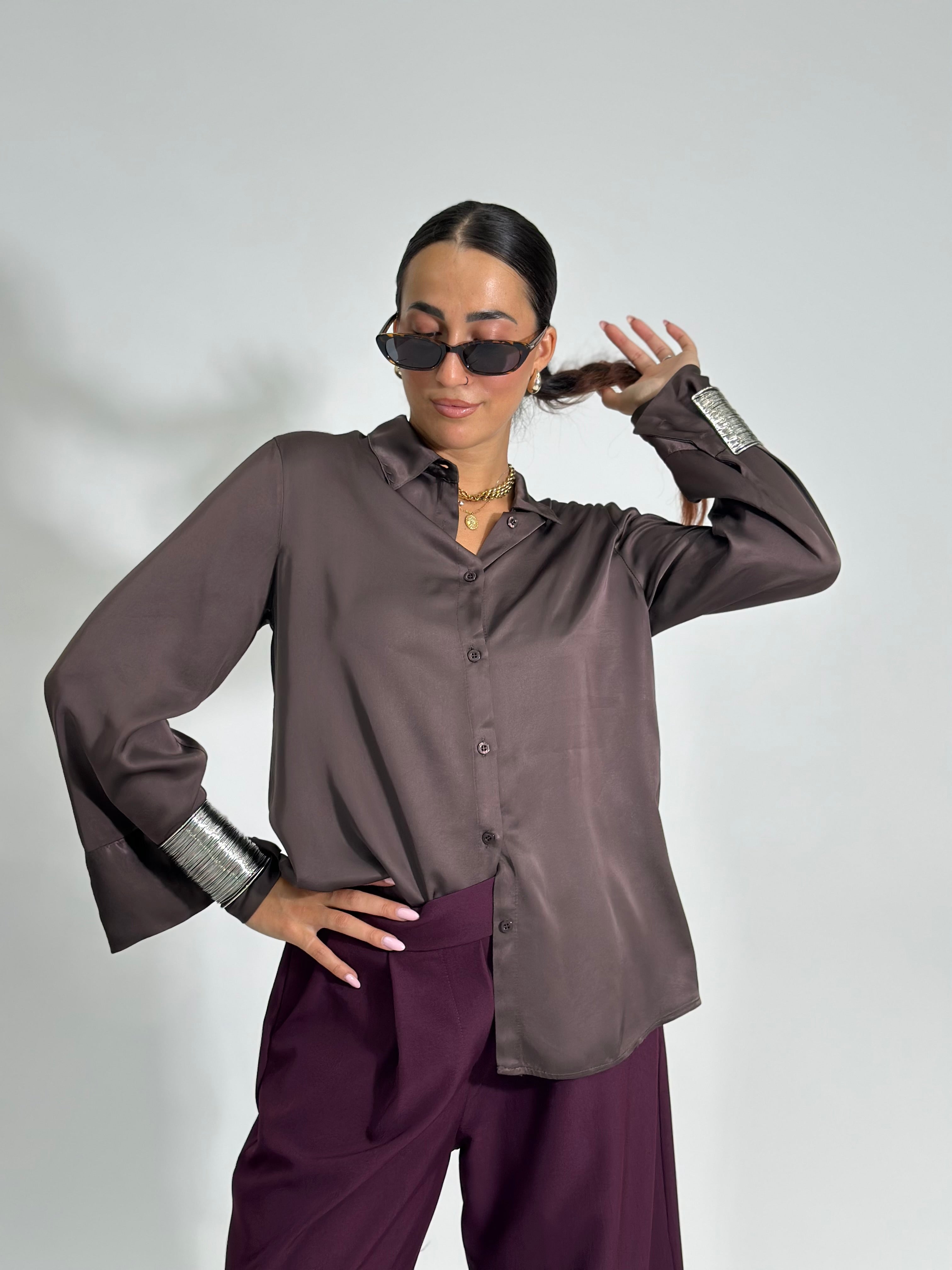 Camicia cupro 5579 MARRONE