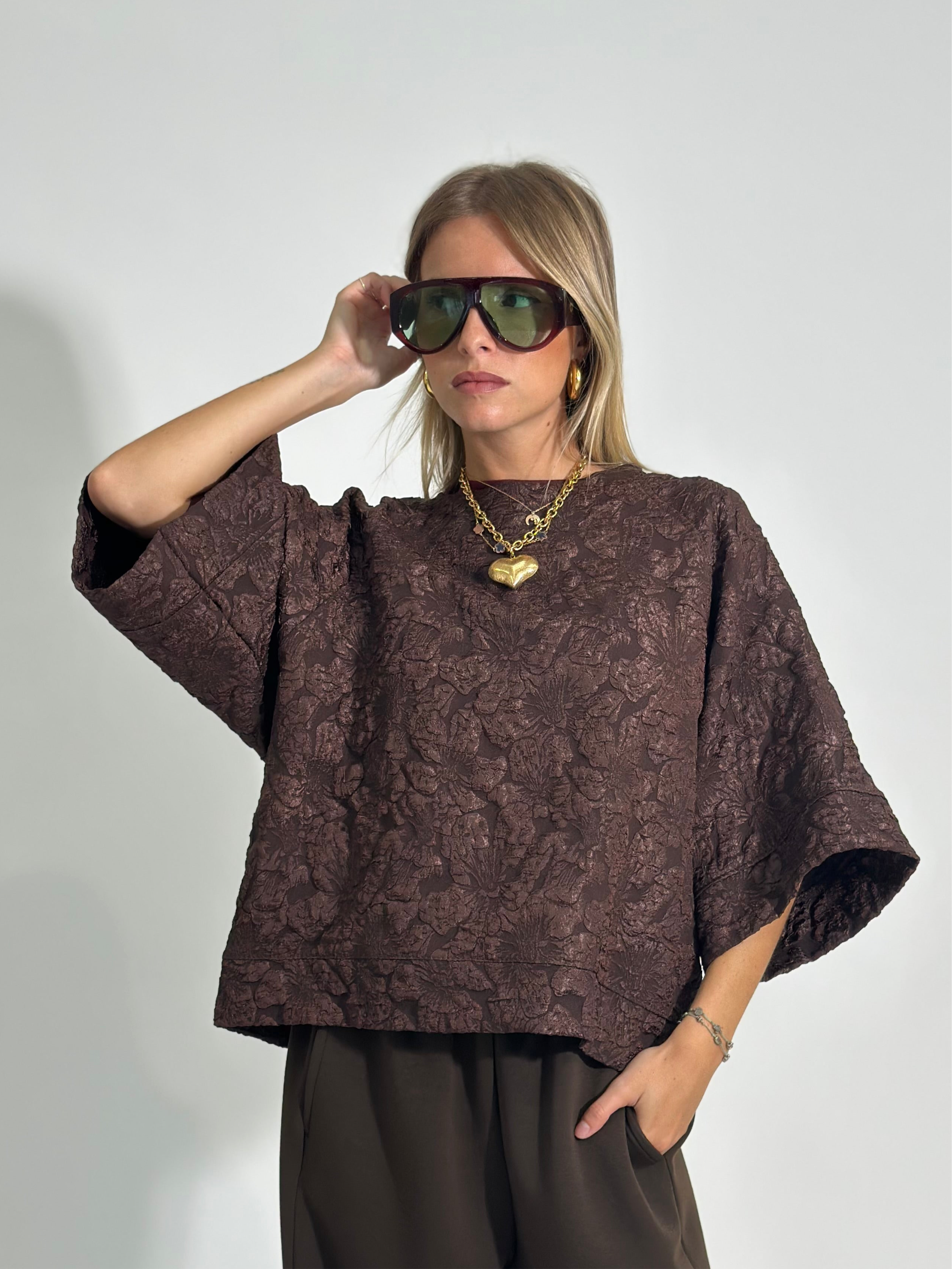 Maglia dama L5316 MARRONE