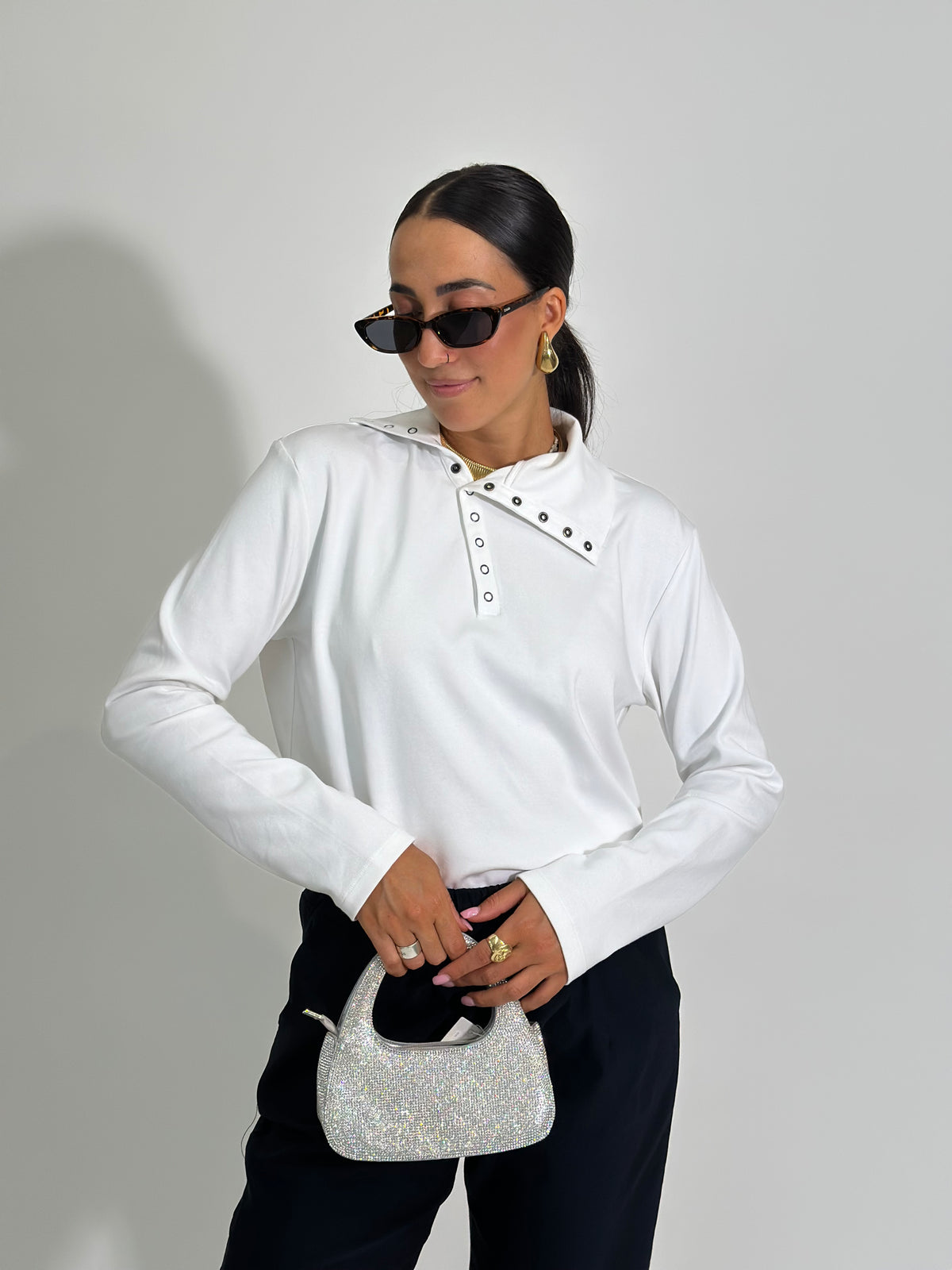 Maglia collo diagonale 260321 BIANCO