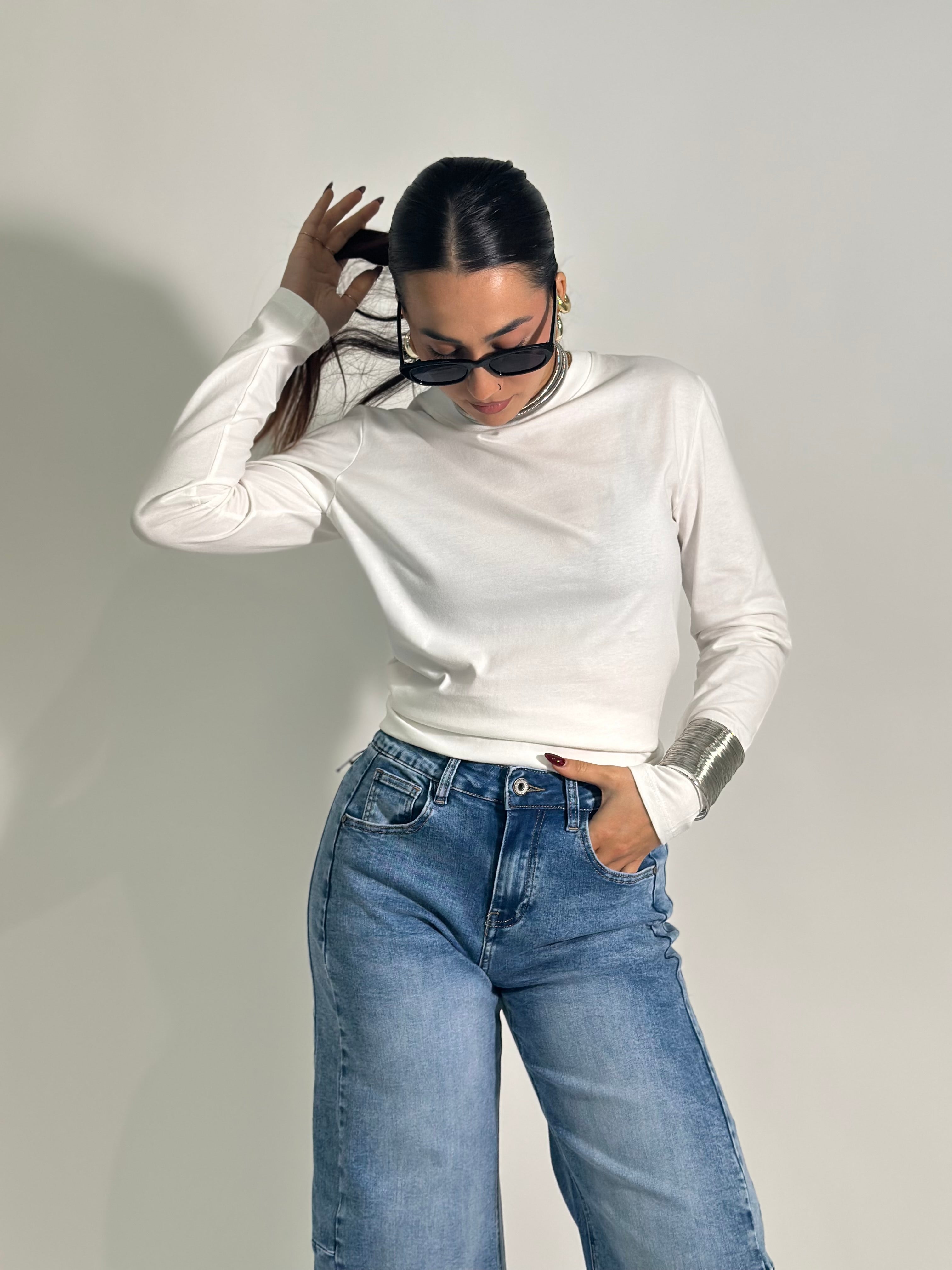 Maglia Girocollo Lumina  L8157 PANNA