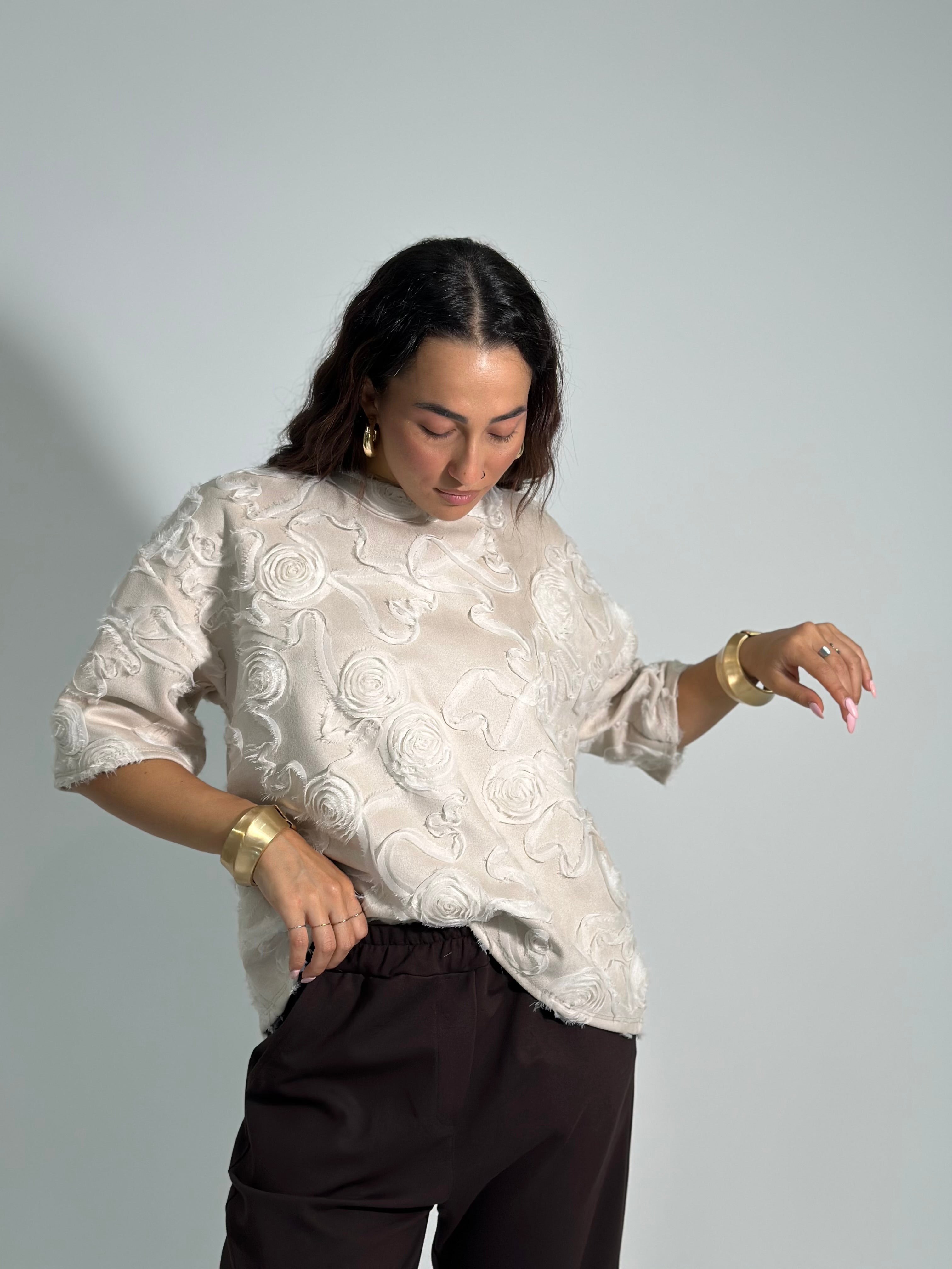 Maglia rose L5126 PANNA