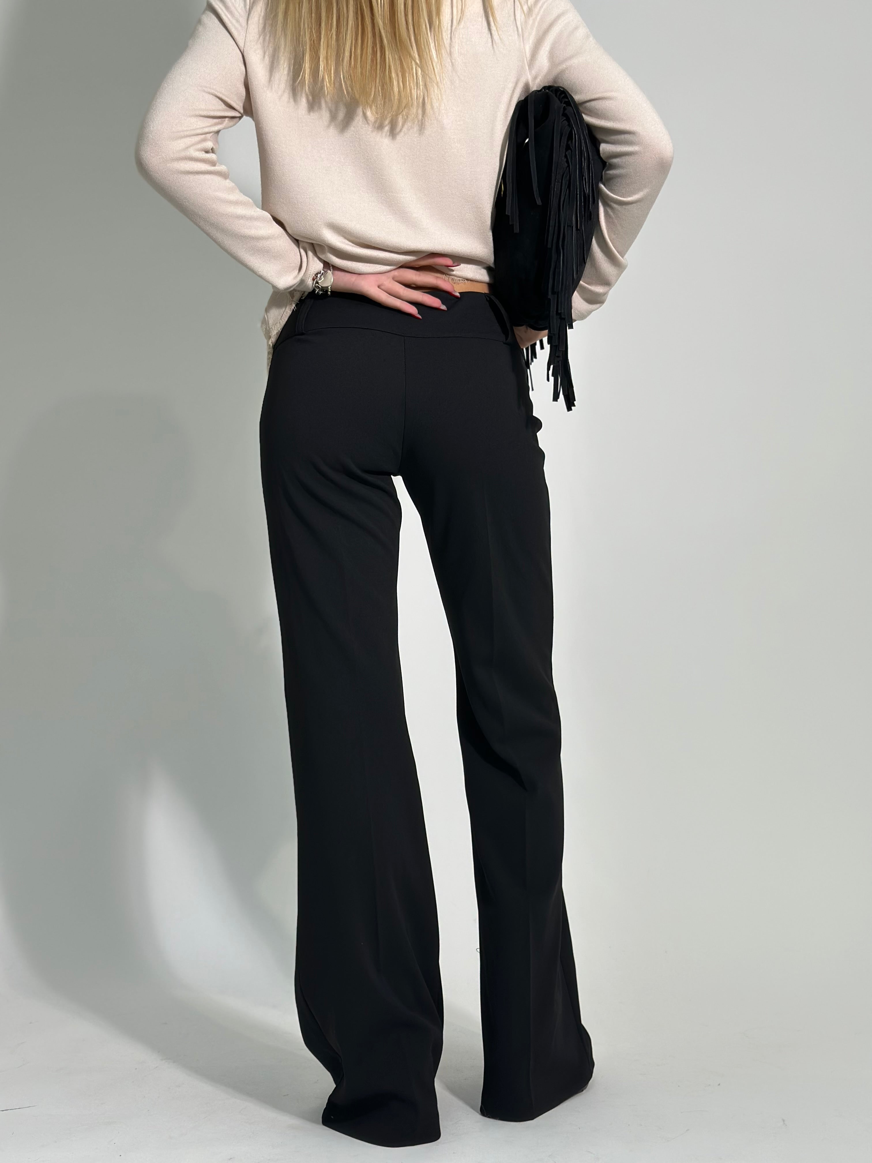 Pantalone flare 80 NERO