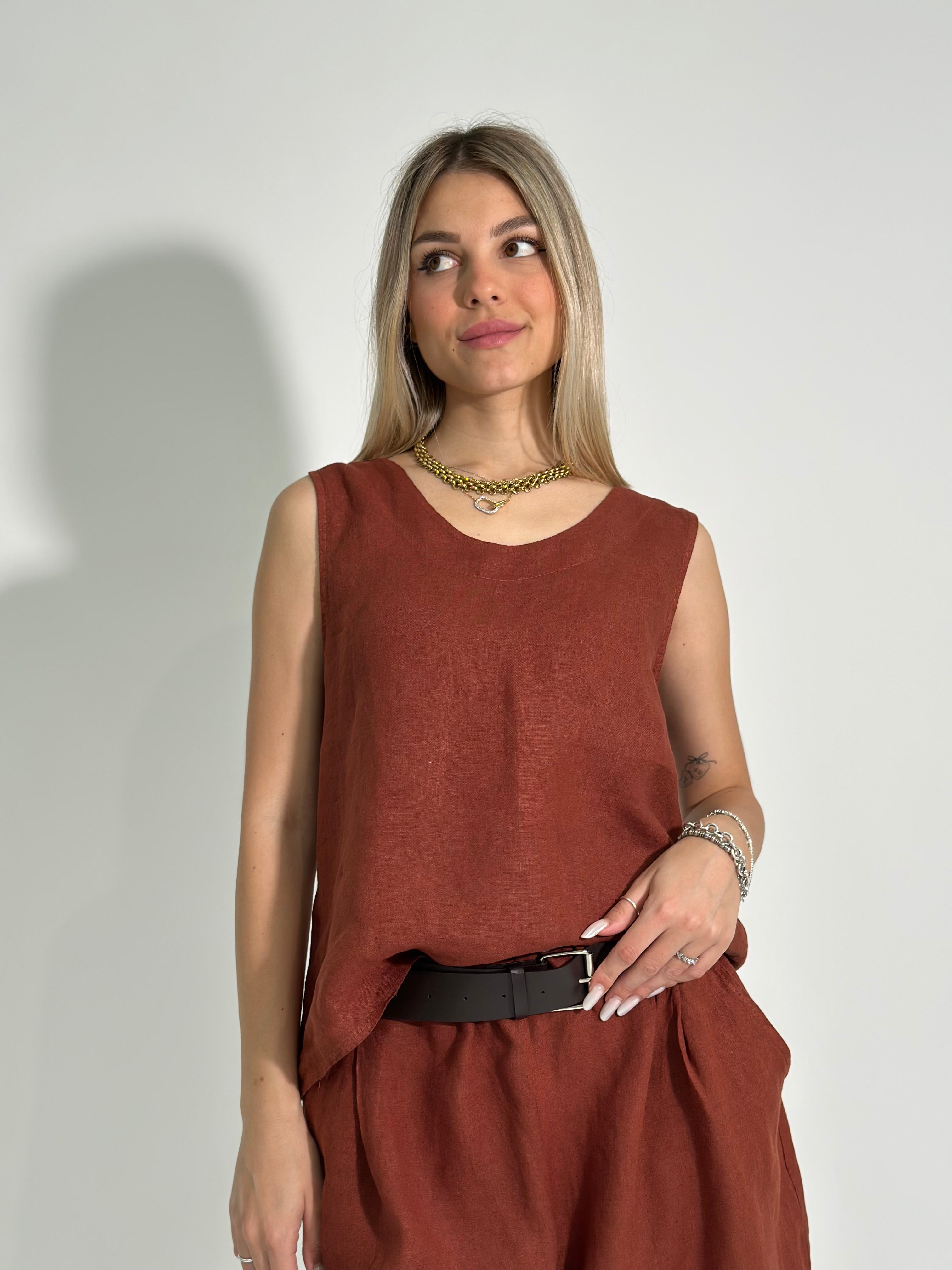 Canotta lino 10706