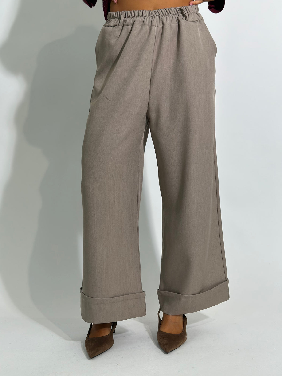 Pantalone risvolto 26521 TAUPE
