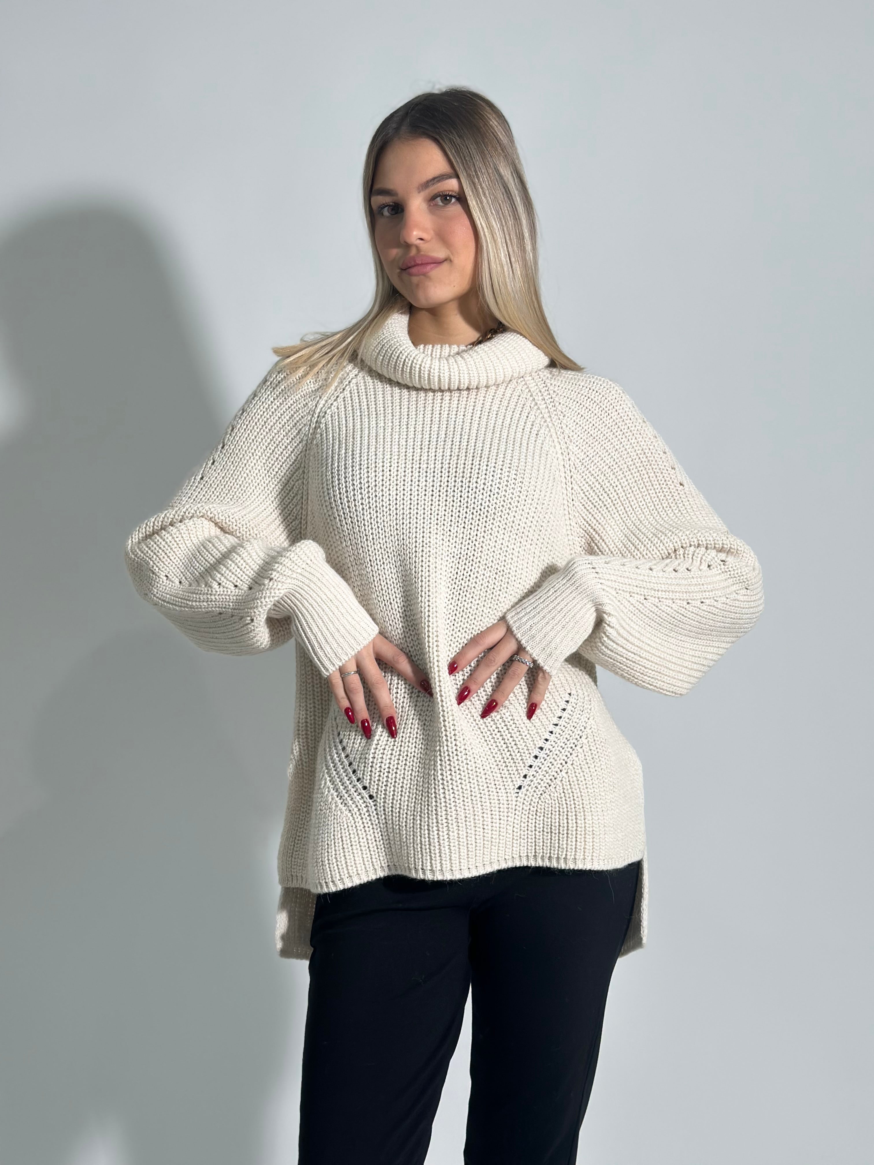 Maglia coste inglese 10343 PANNA