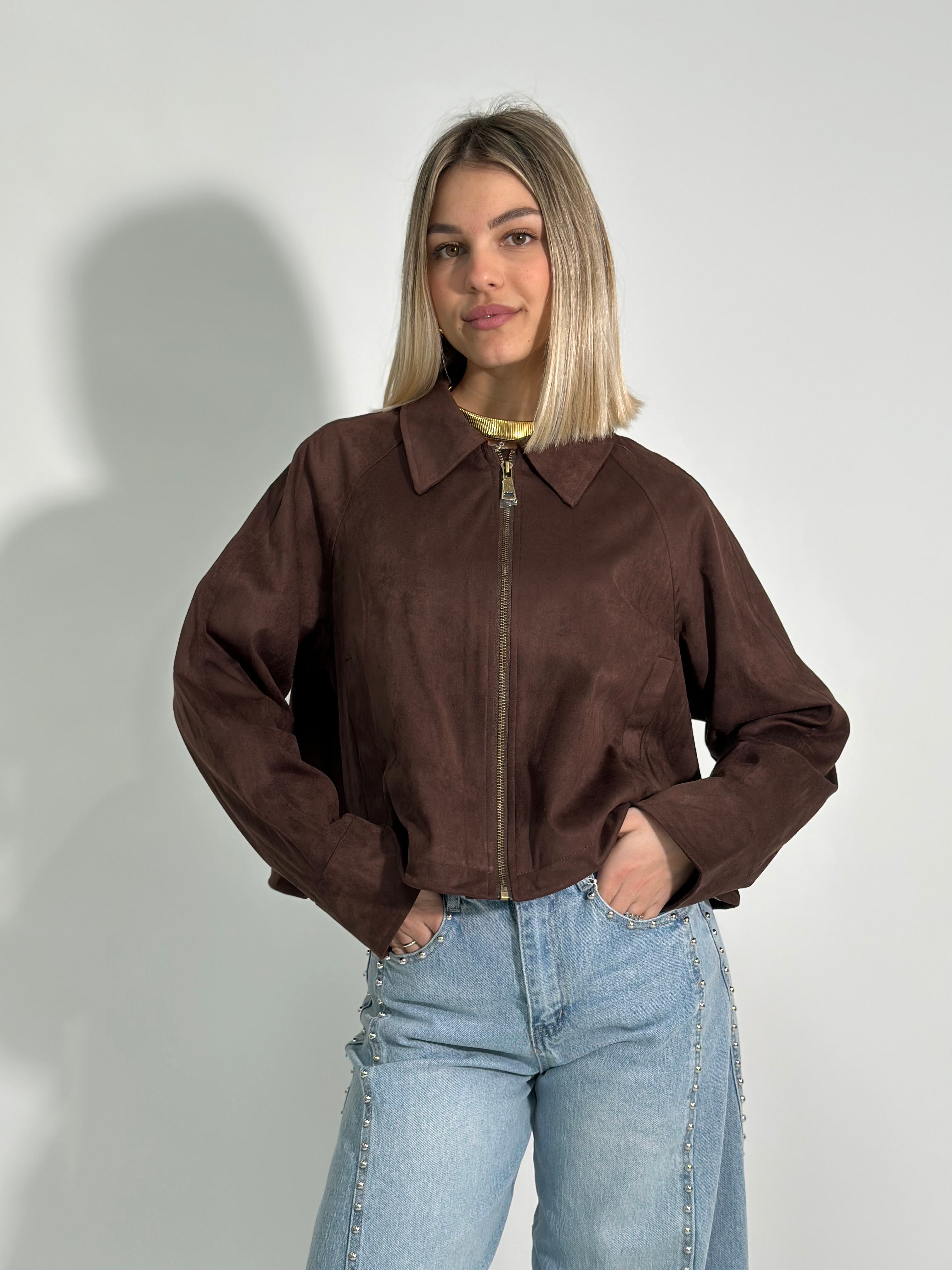 Giacca suede trapezio 5006