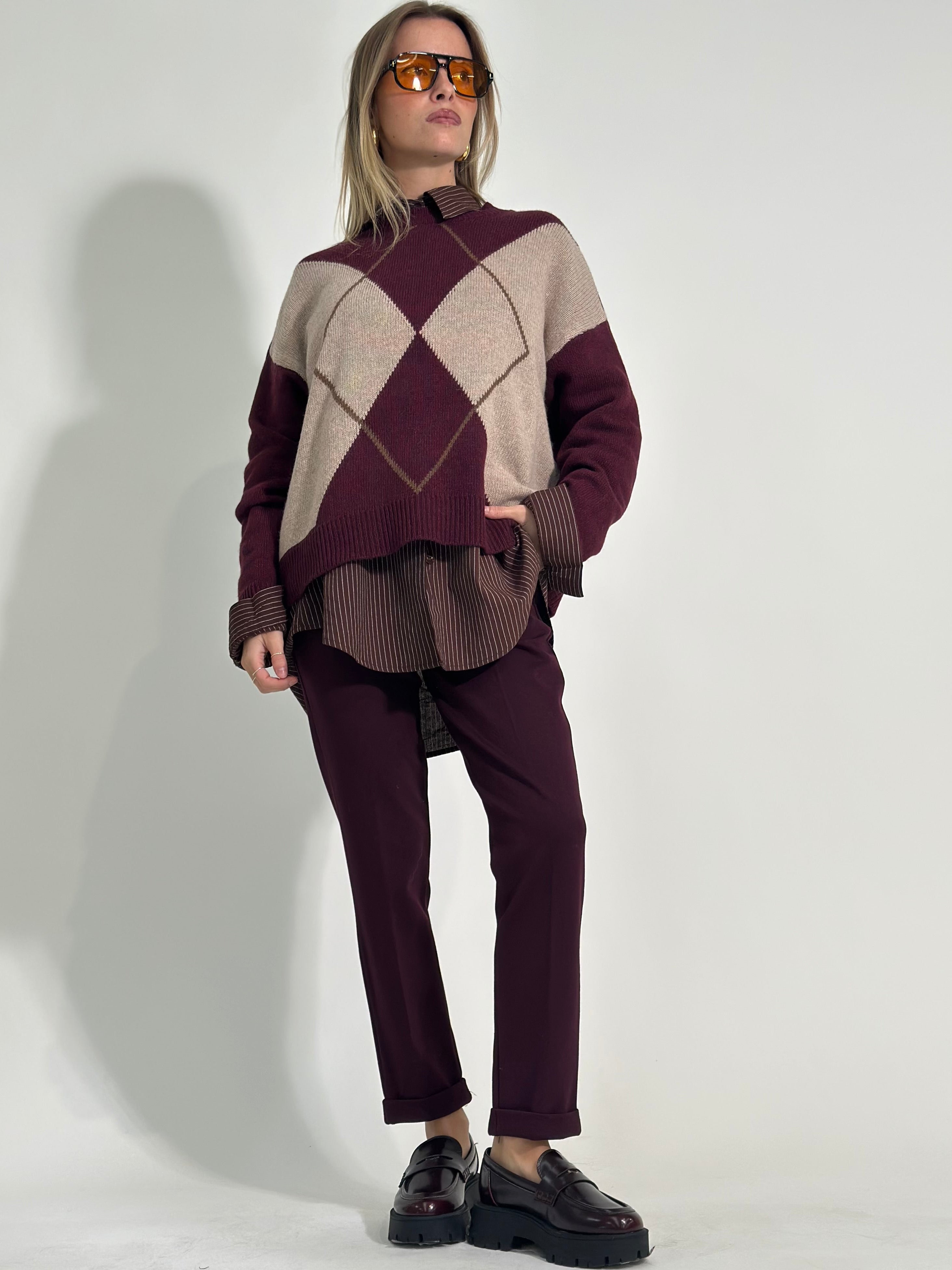 Pantalone cuore 5582 BURGUNDY