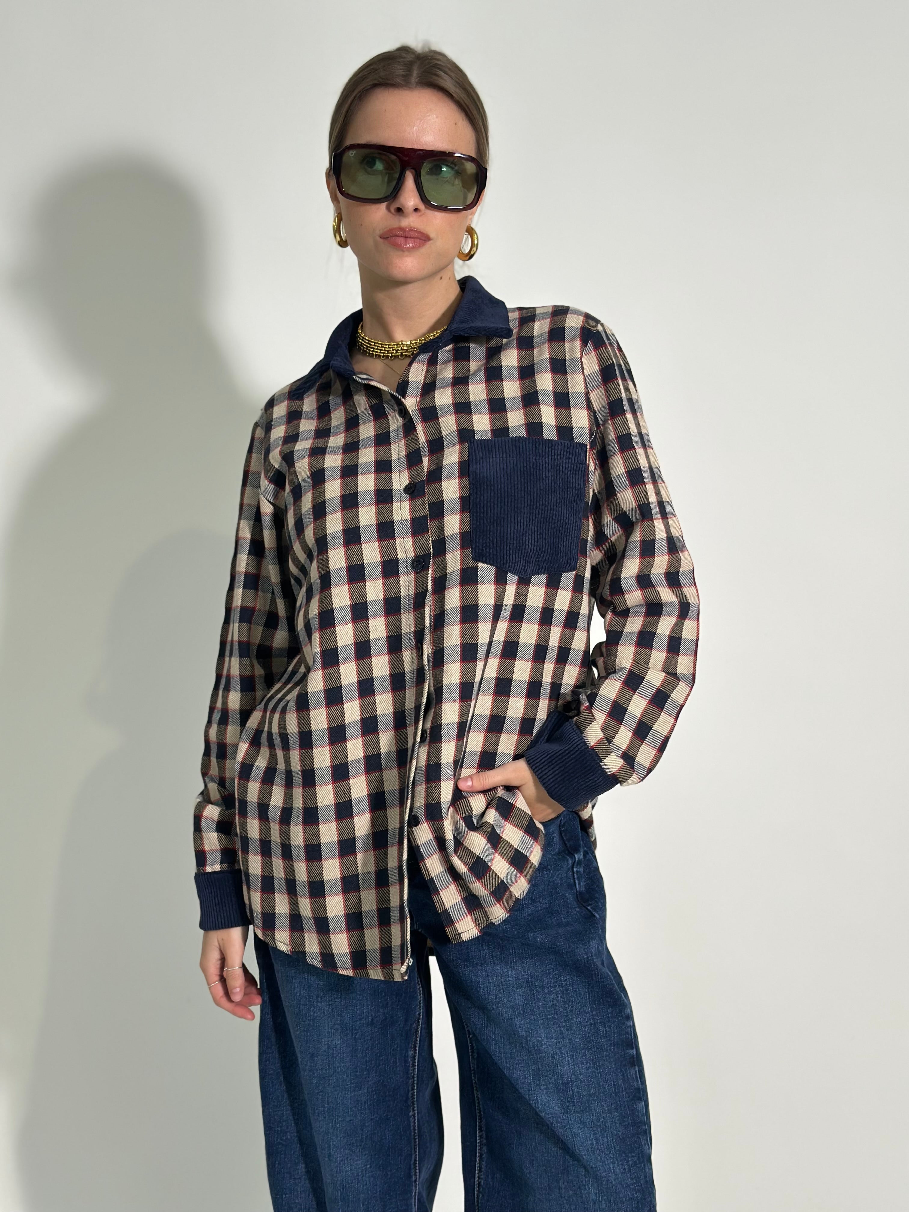 Camicia quadri velluto 5213