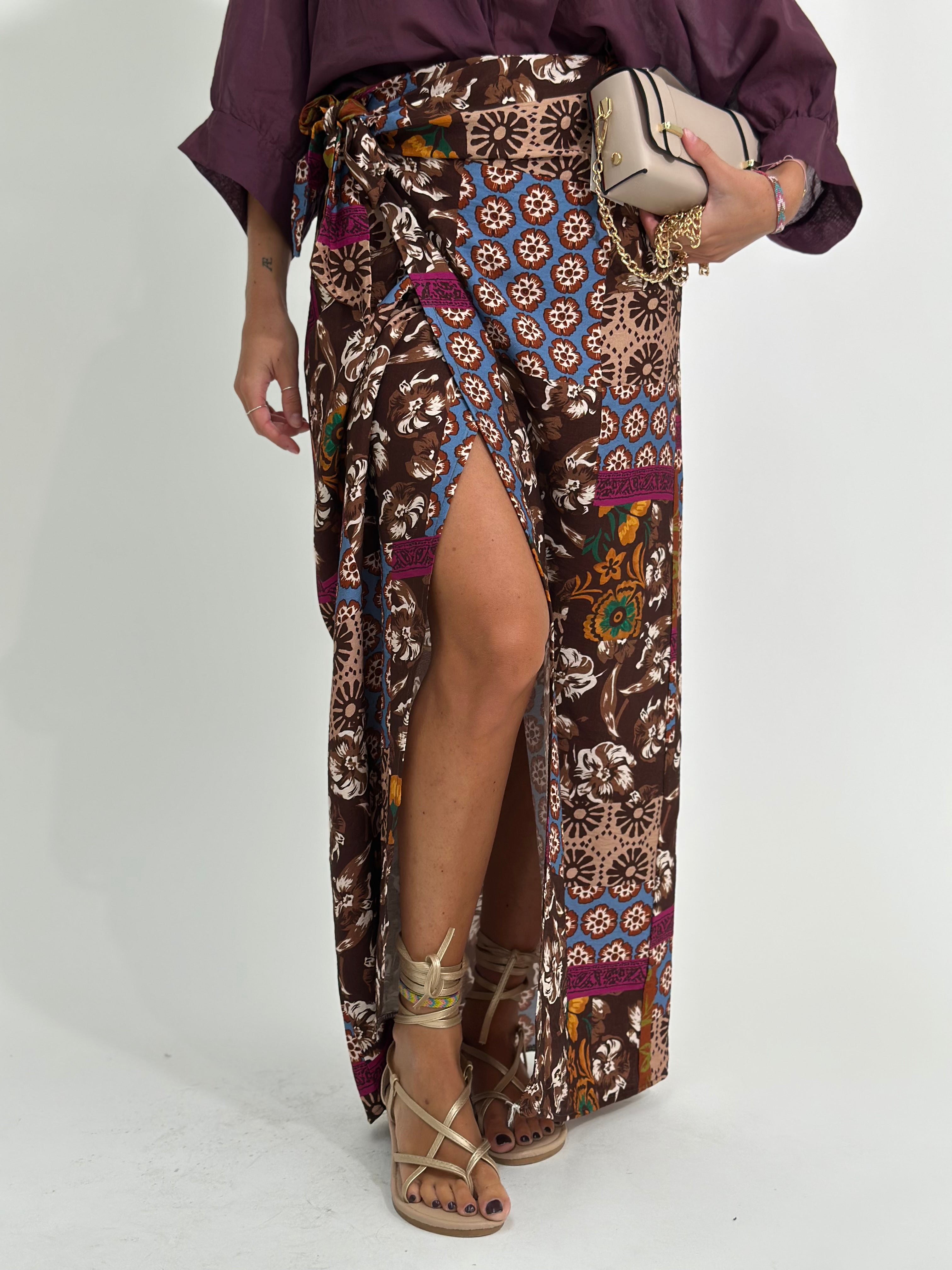 Gonna pareo lunga FIORI 8097