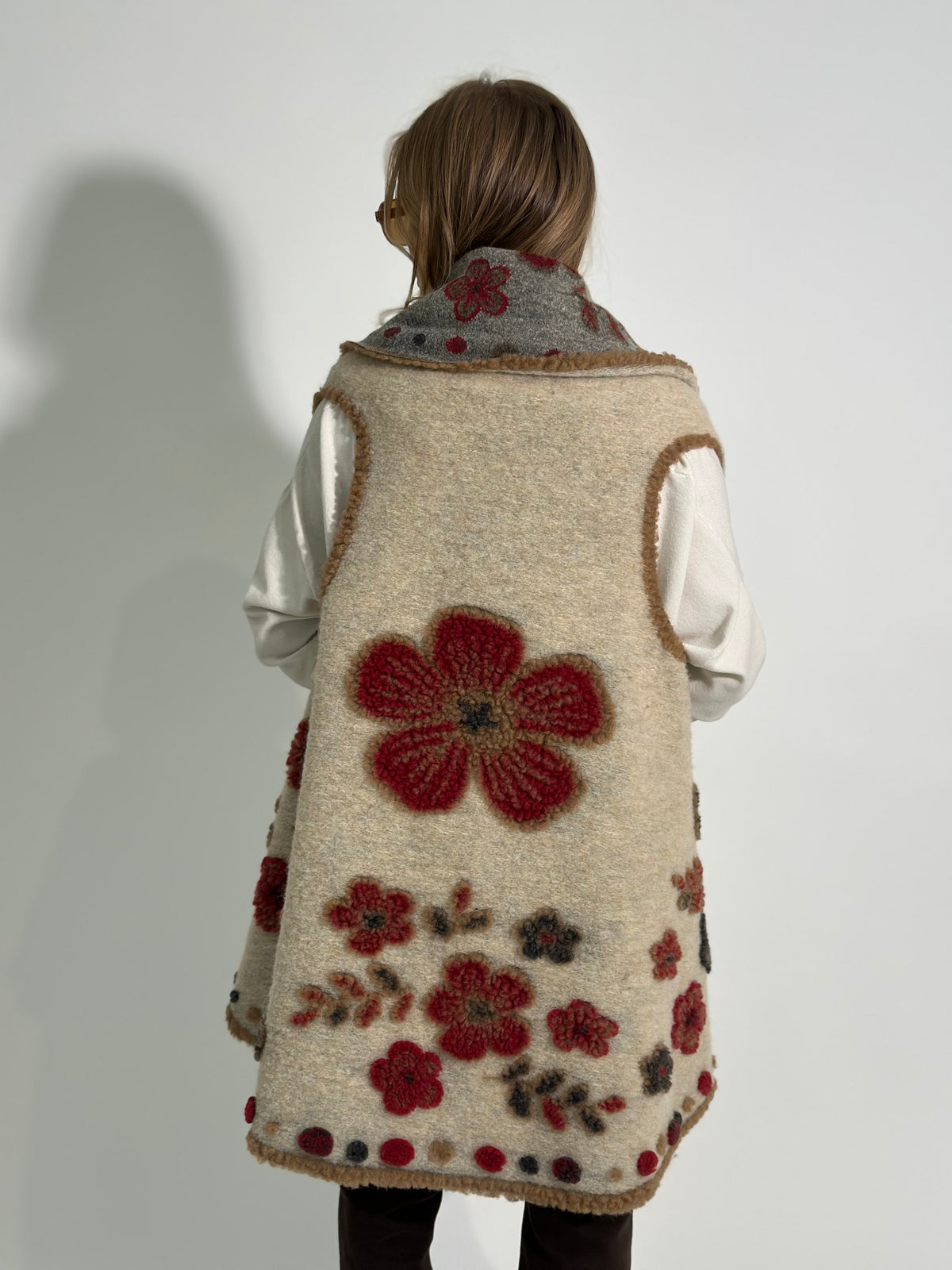 Giacca poncho 67041 PANNA