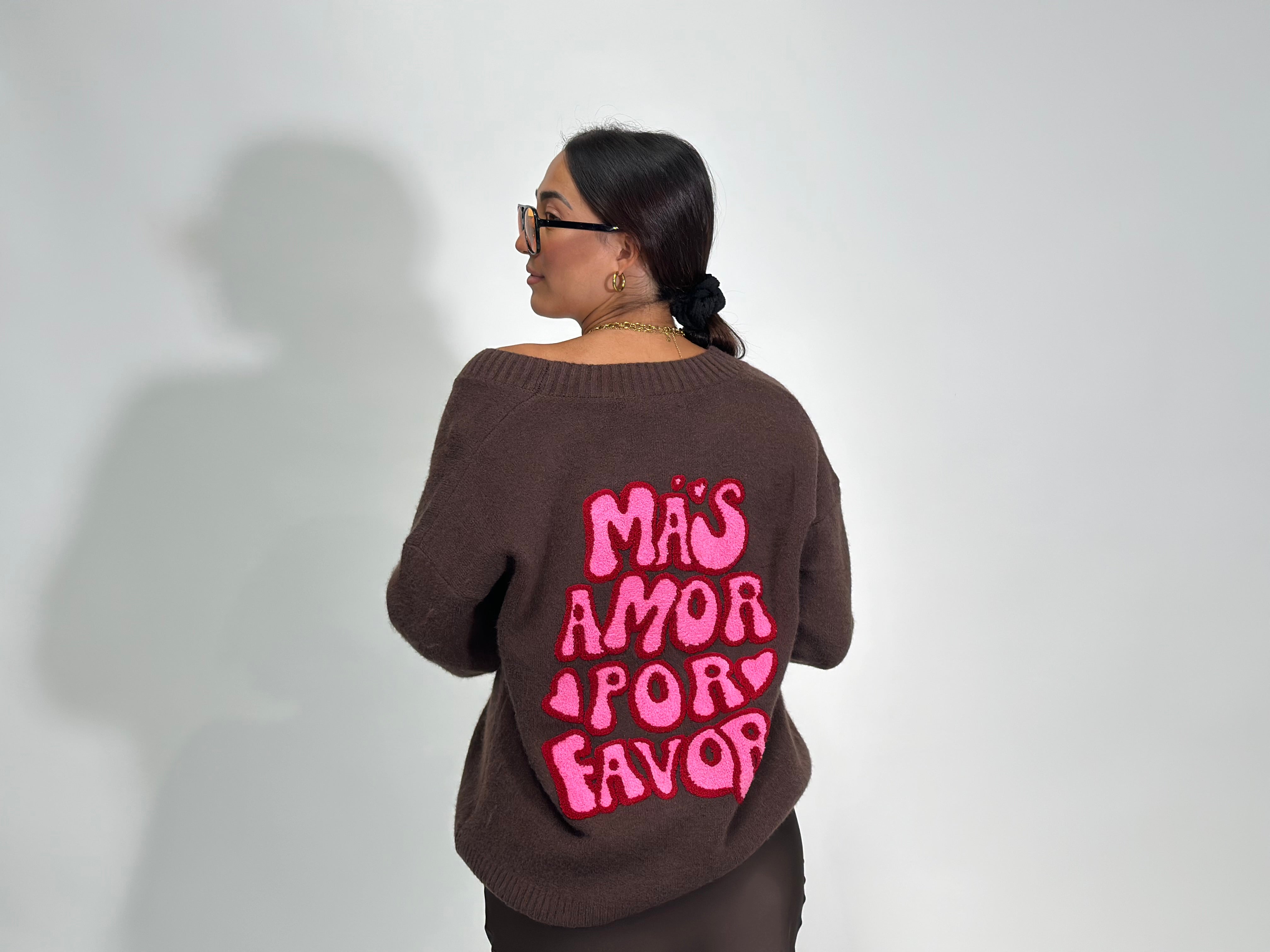 Cardigan Mas Amor S1119 MARRONE