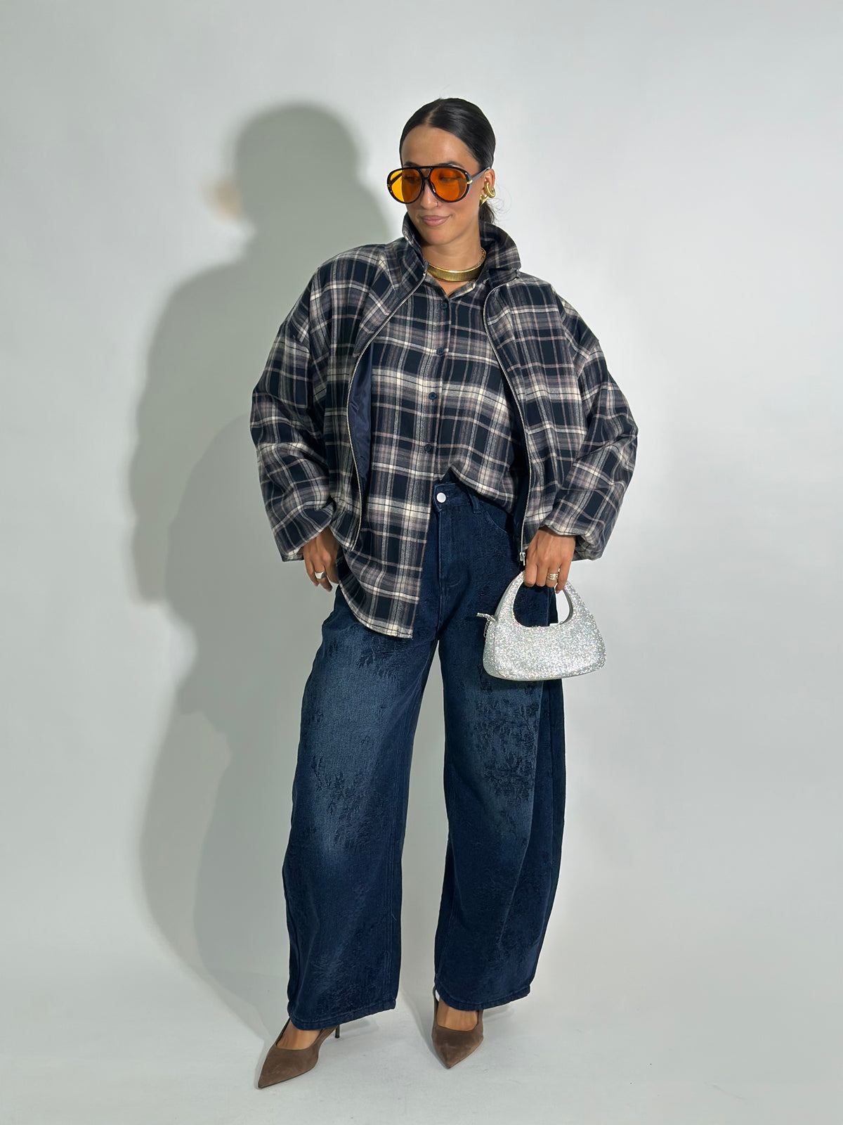 Giacca madras 16216 BLU