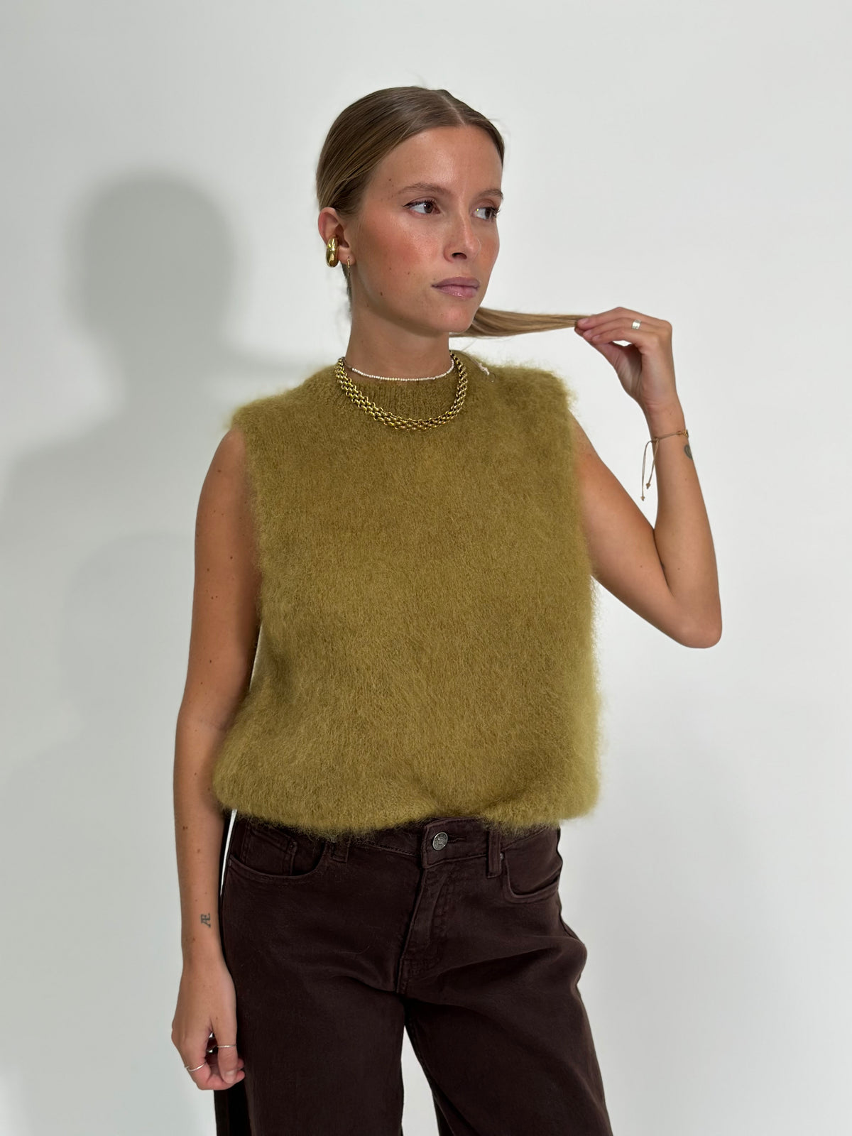Gilet smanicato kid mohair 23121
