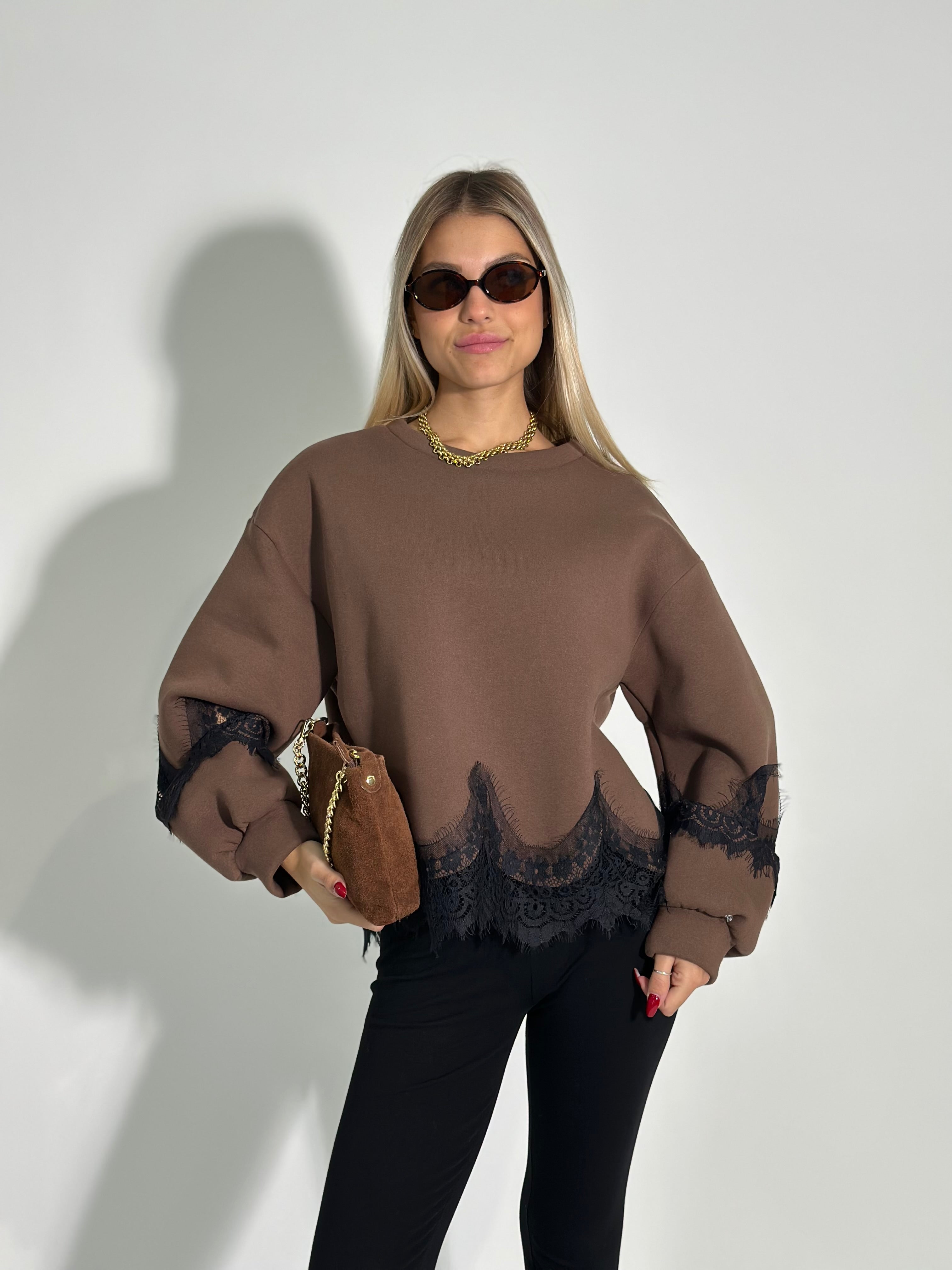 Felpa pizzo 9713 MORO