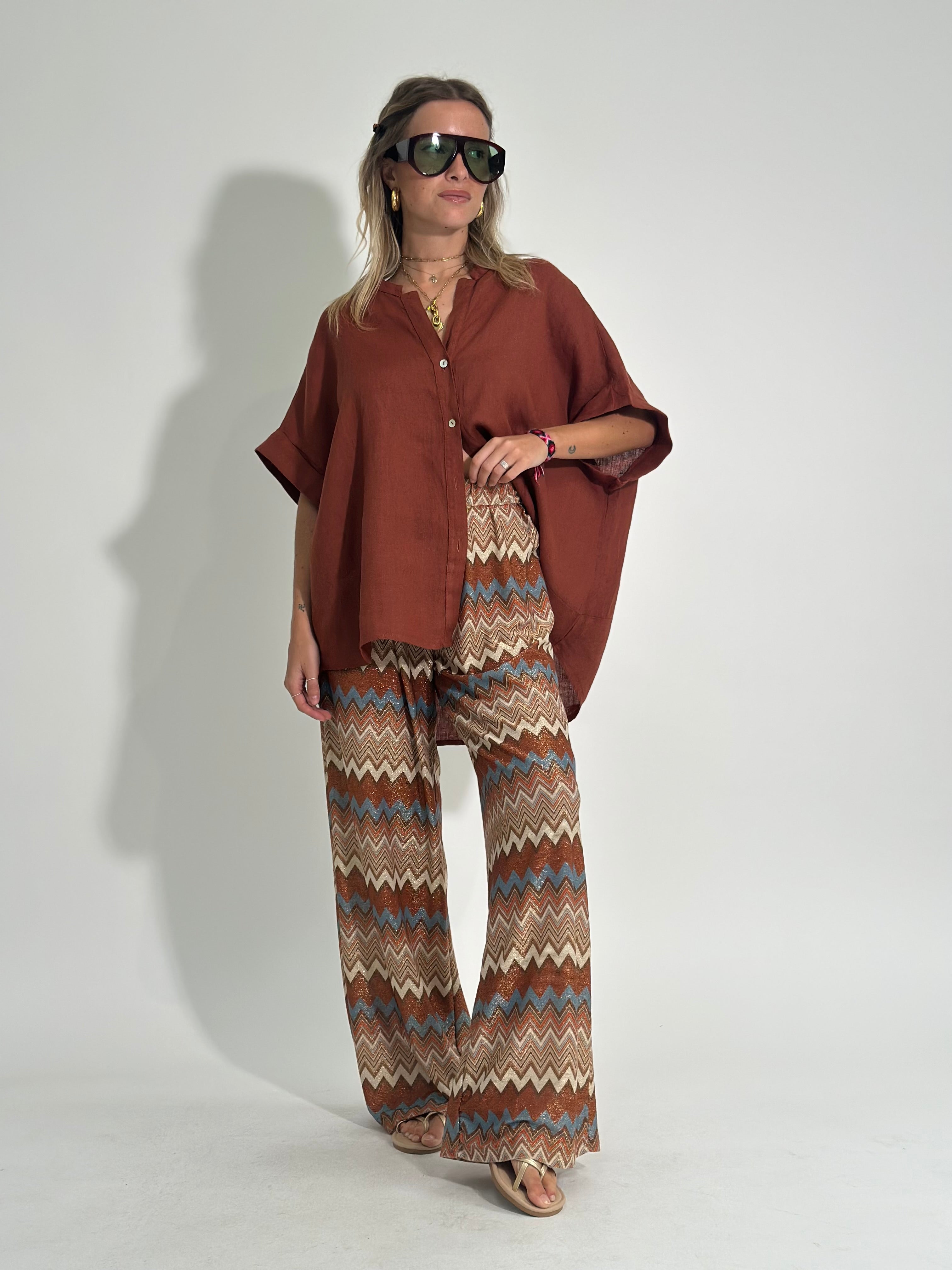 Pantalone lurex 1795 MATTONE