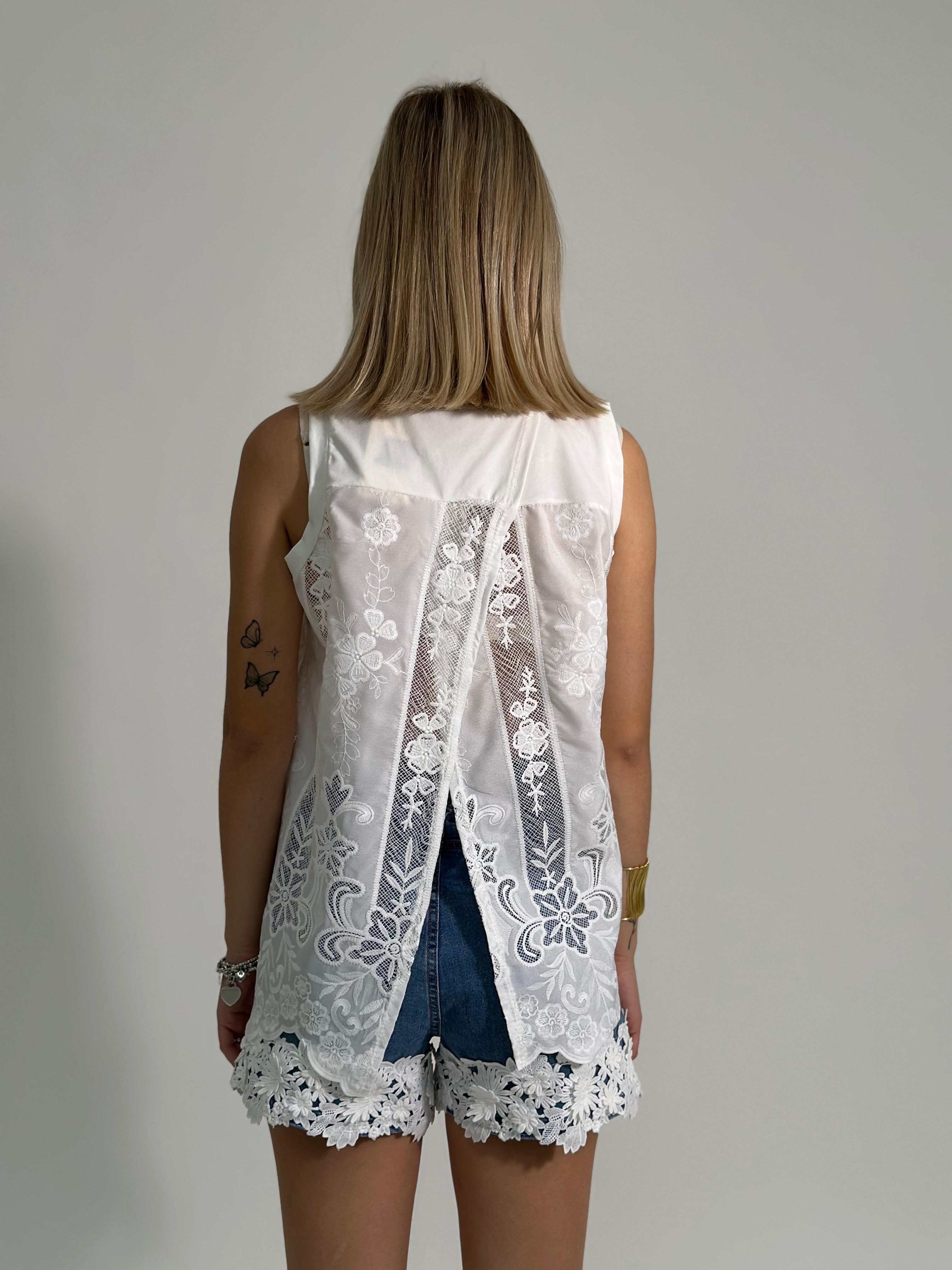 Camicia pizzo smanicata 633