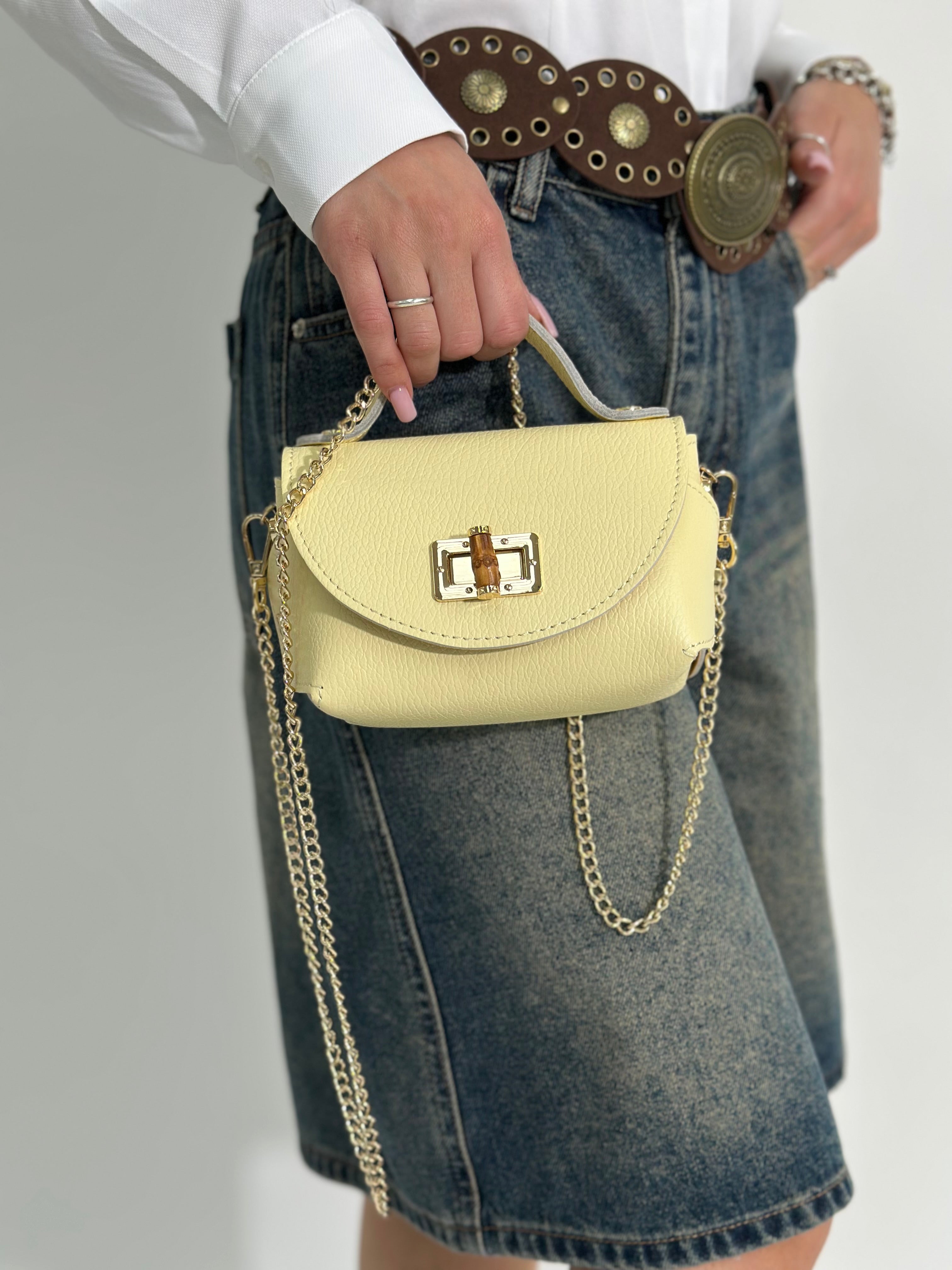 Borsa chiusura bamboo 1122 GIALLO