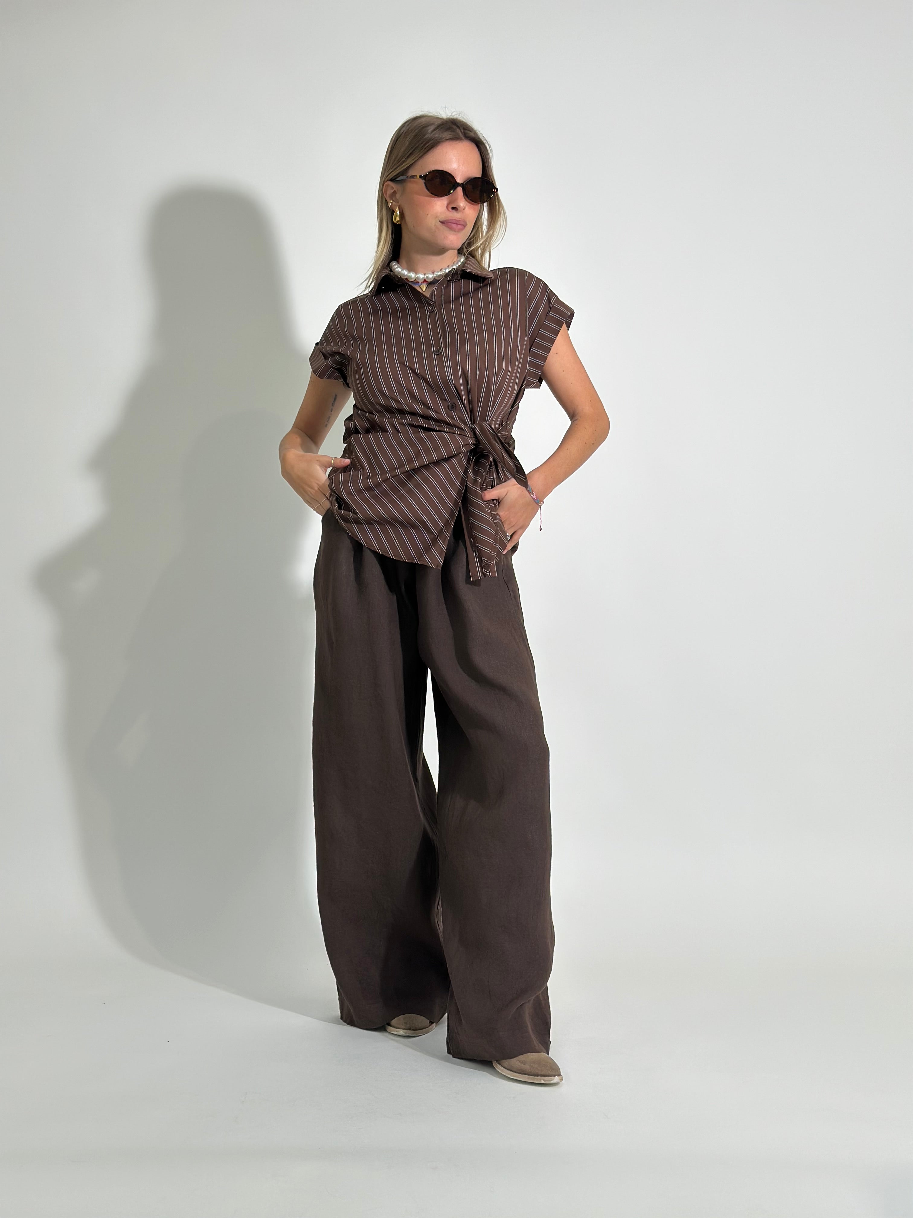 Pantalone lino 78223 CAFFE