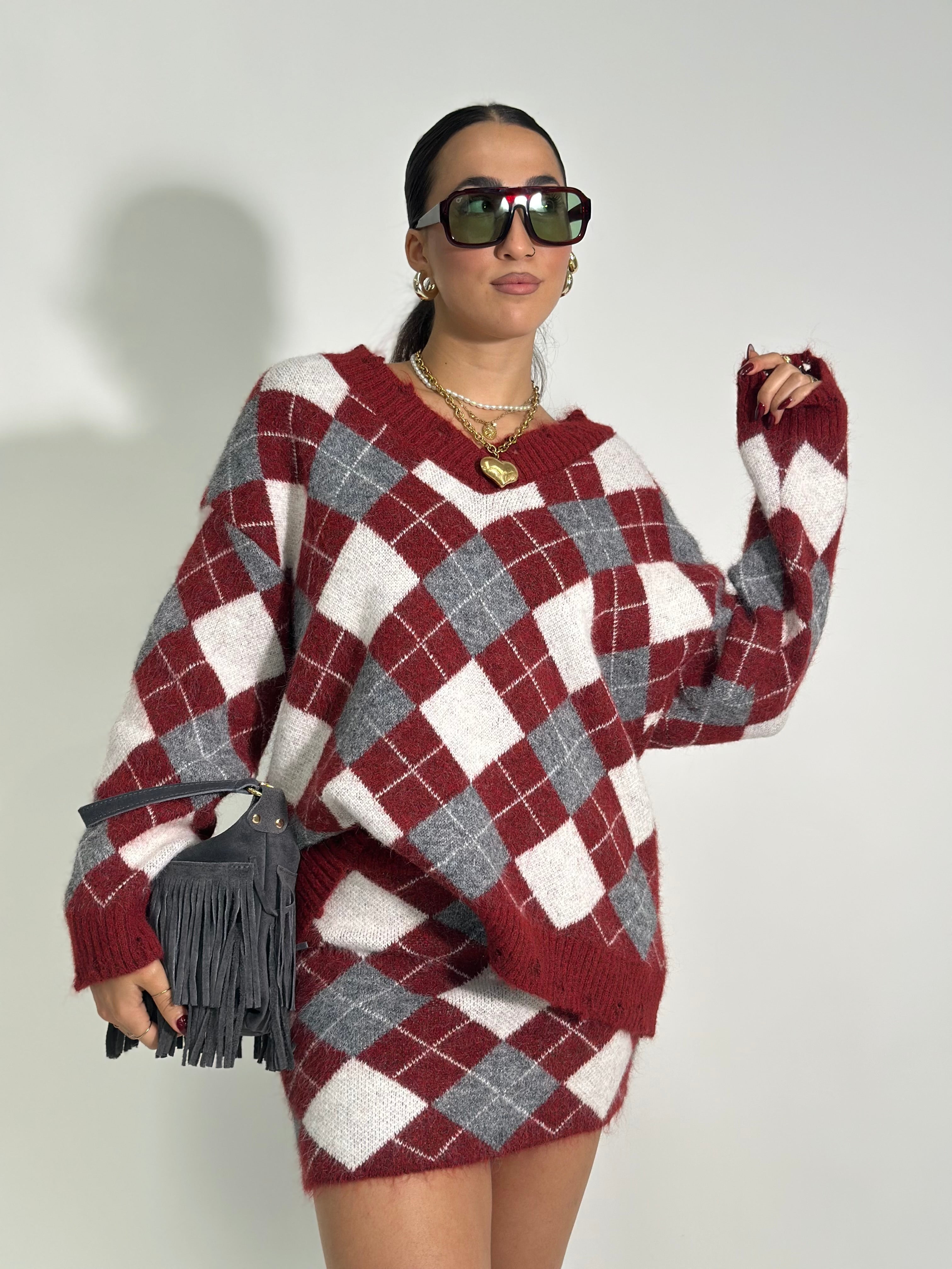 Completo rombi 2595 BURGUNDY