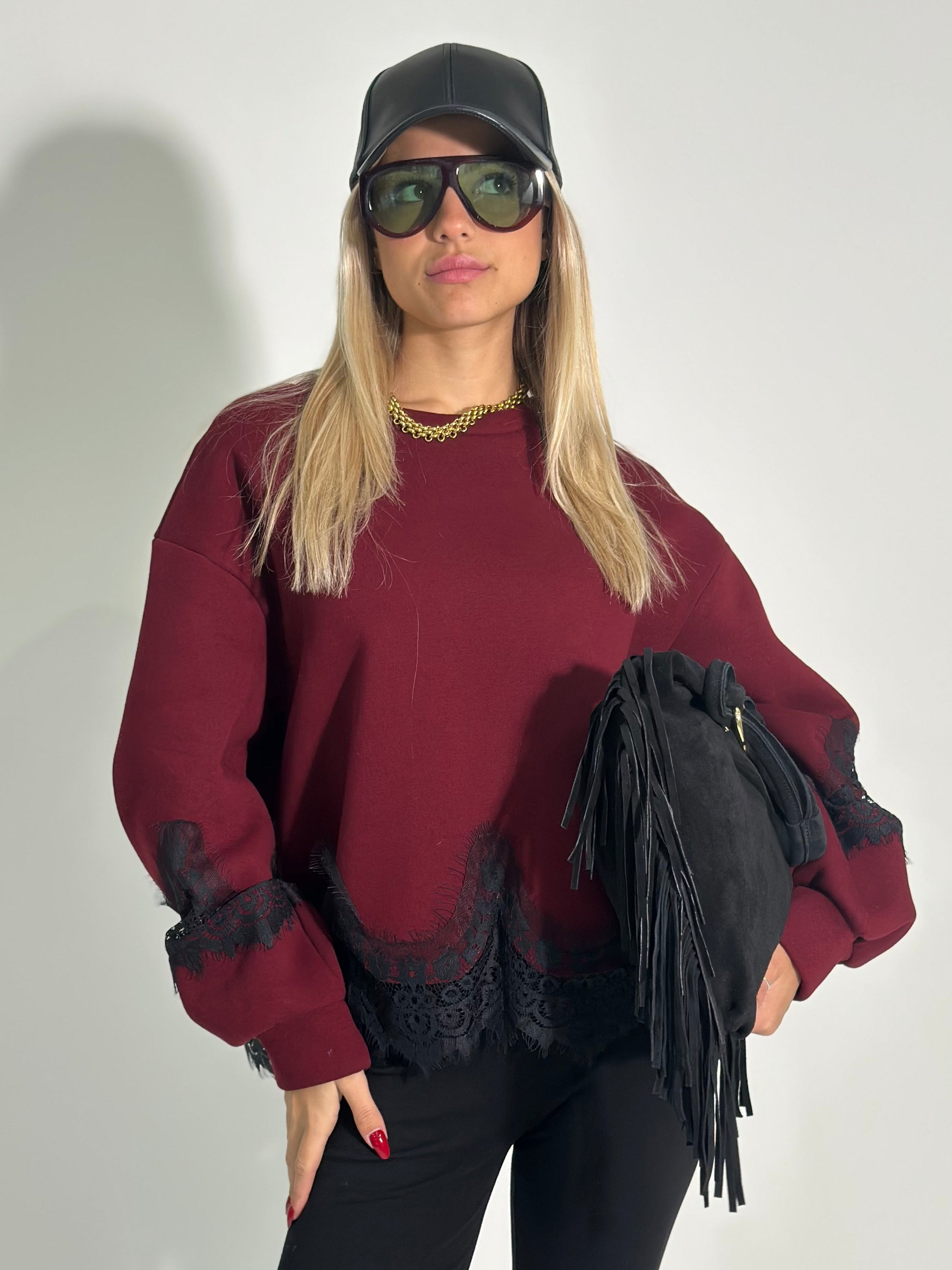 Felpa pizzo 9713 BURGUNDY