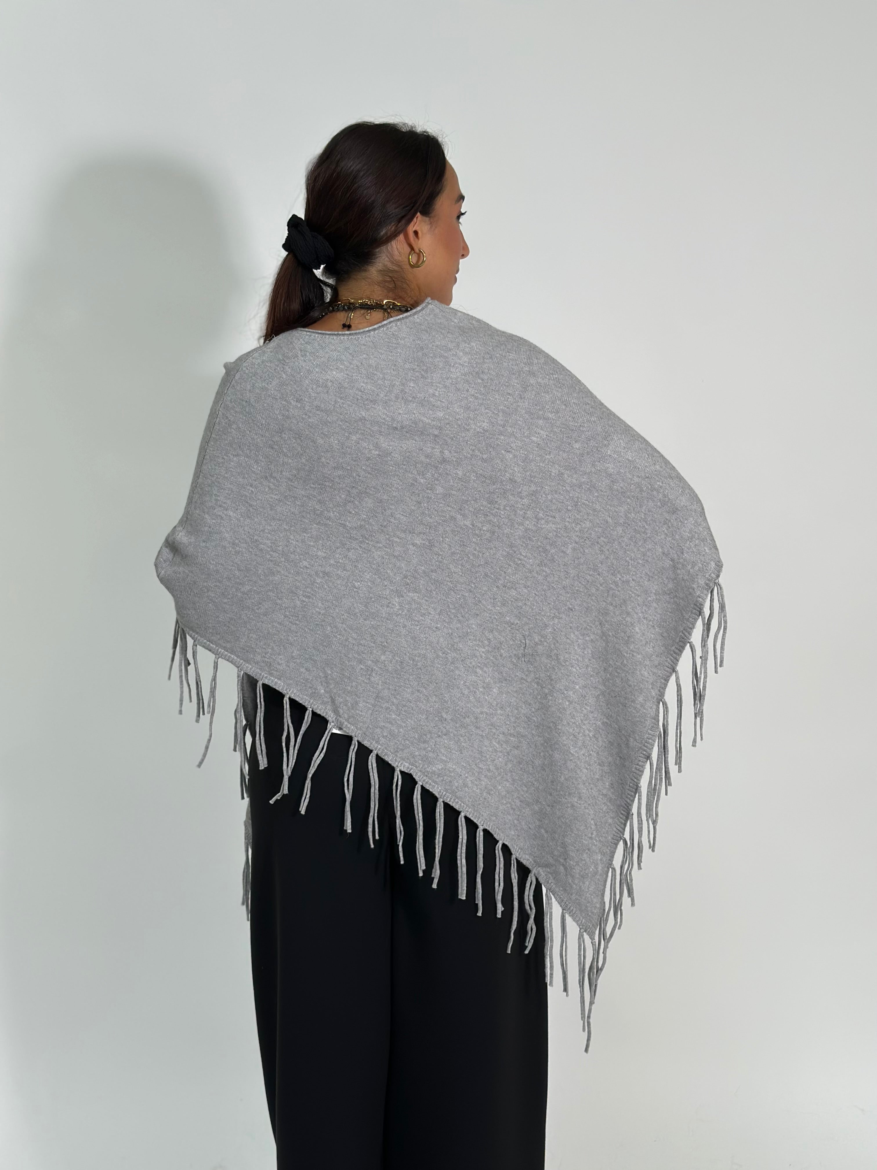 Poncho C643 GRIGIO