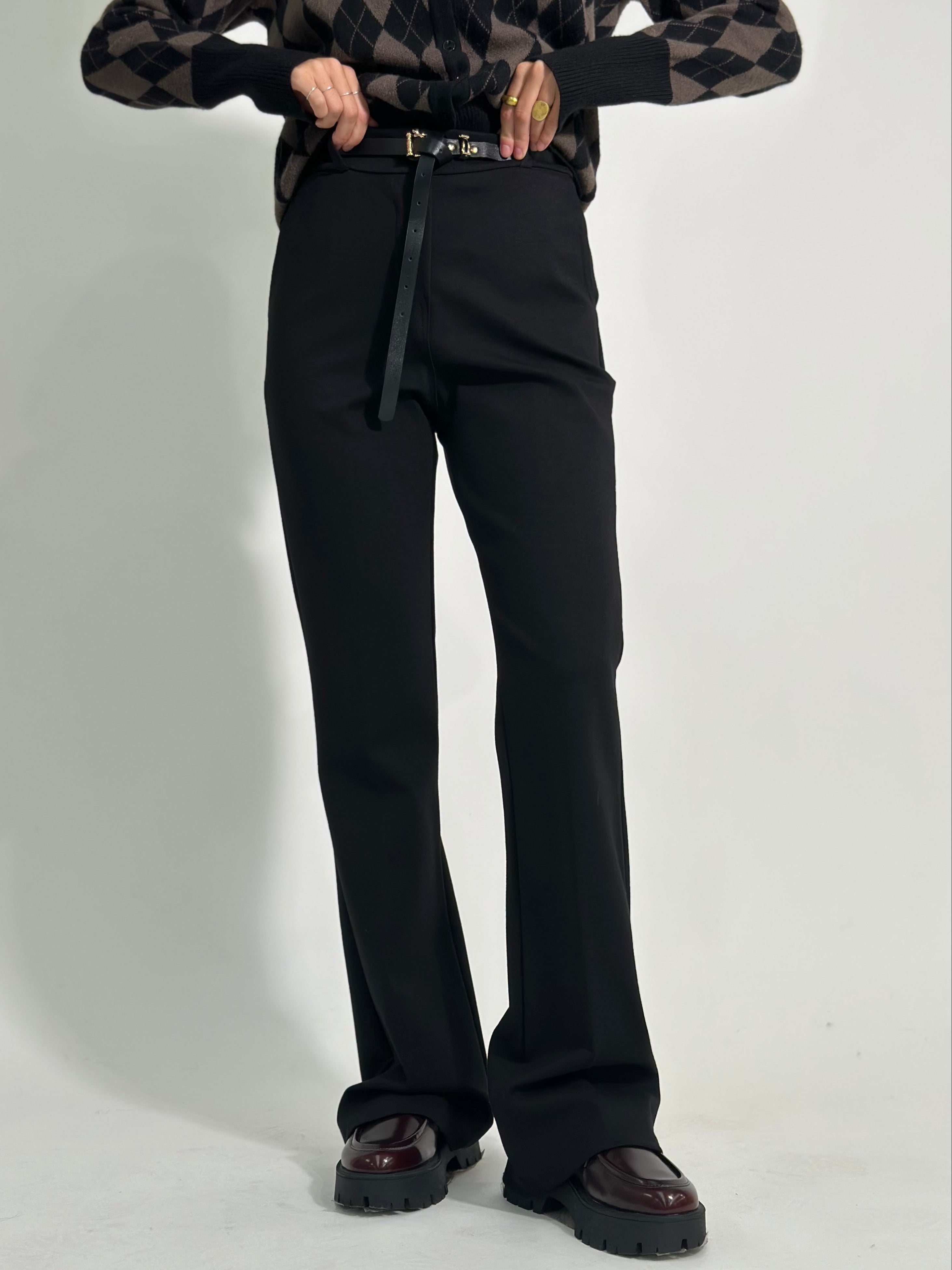 Pantalone flare tasca 51134 NERO