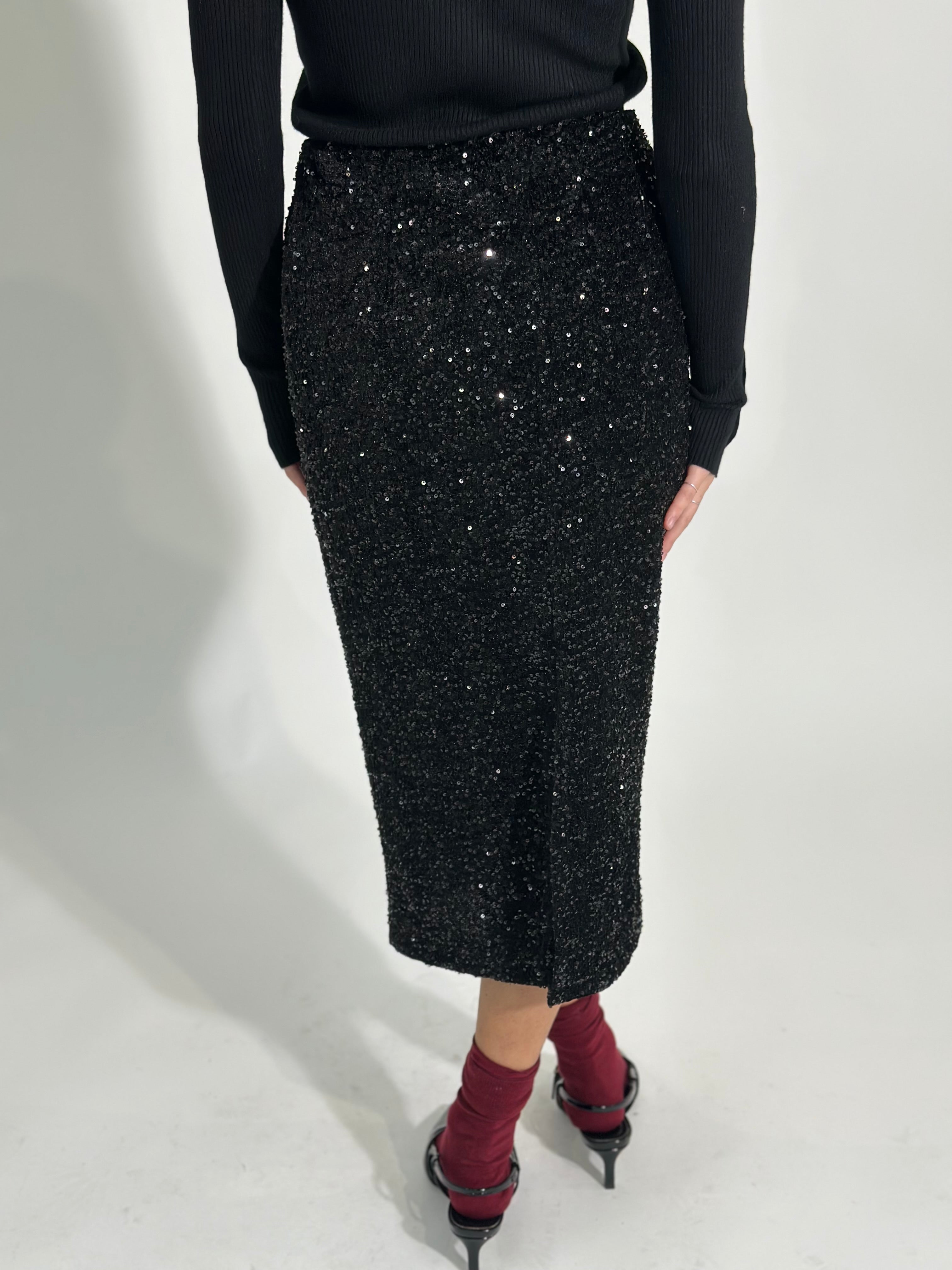 Gonna paillettes 69523 NERO