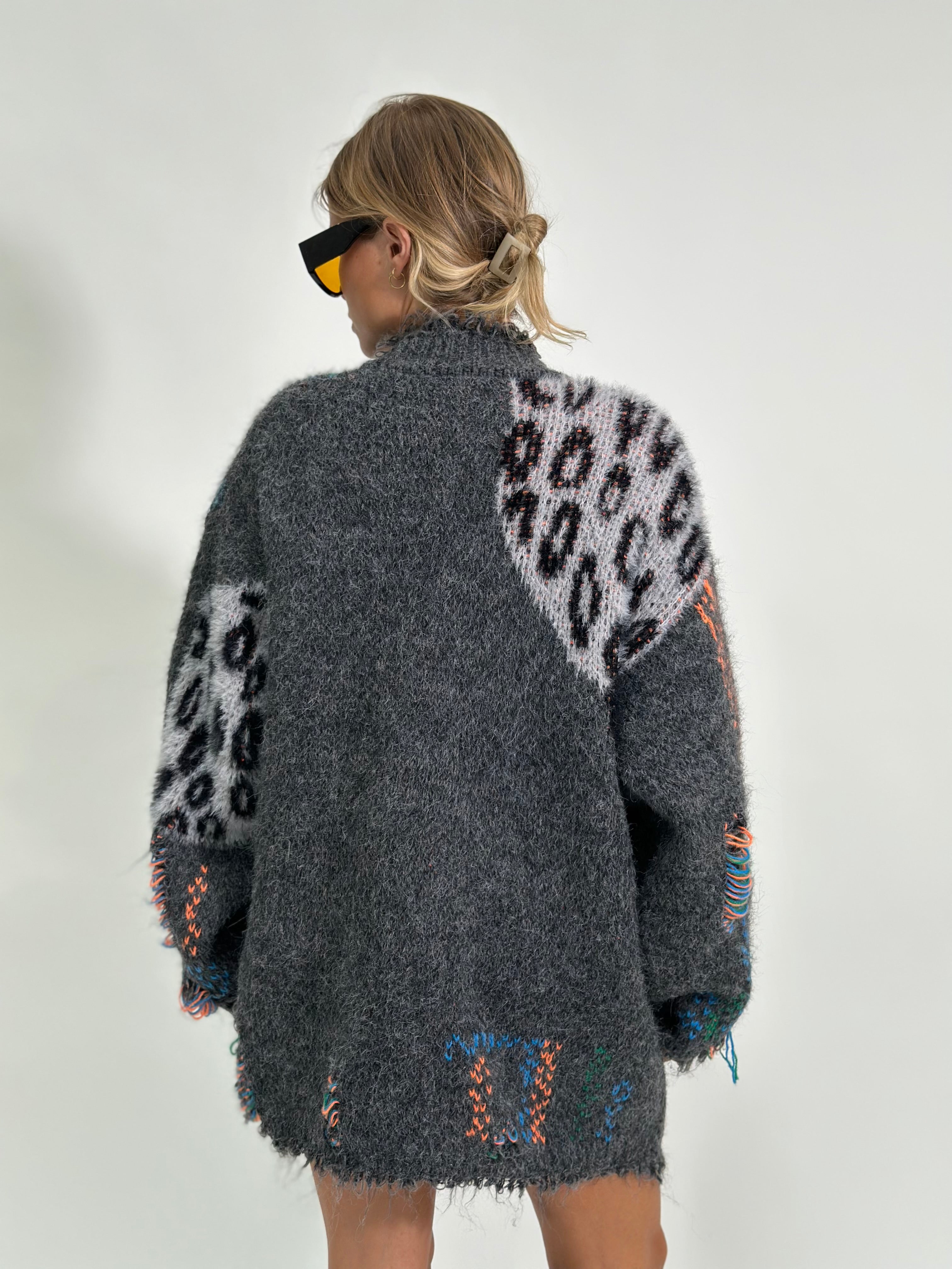 Giacca Teddy knit 2386 GRIGIO