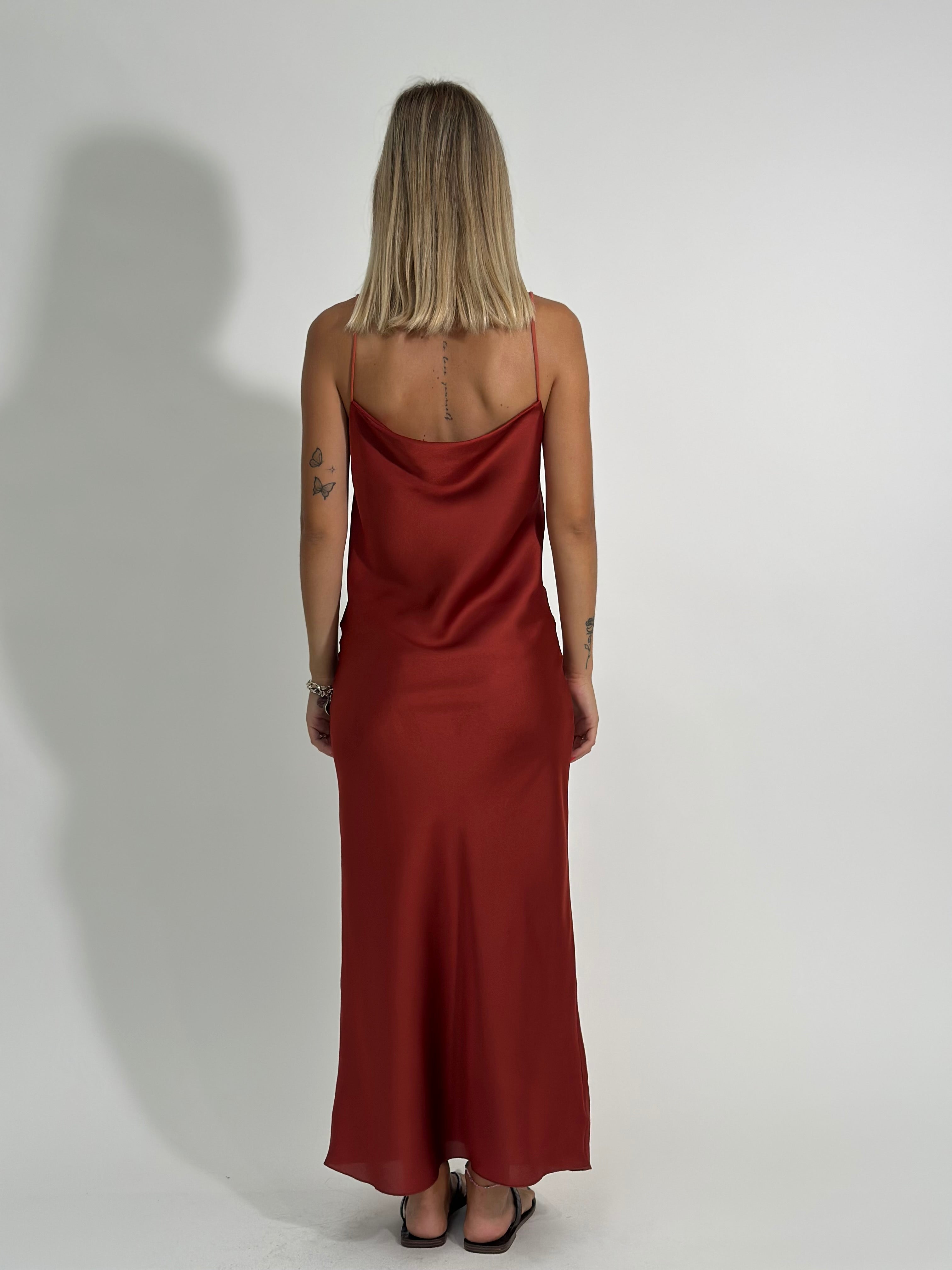 Abito satin drappeggio 1502