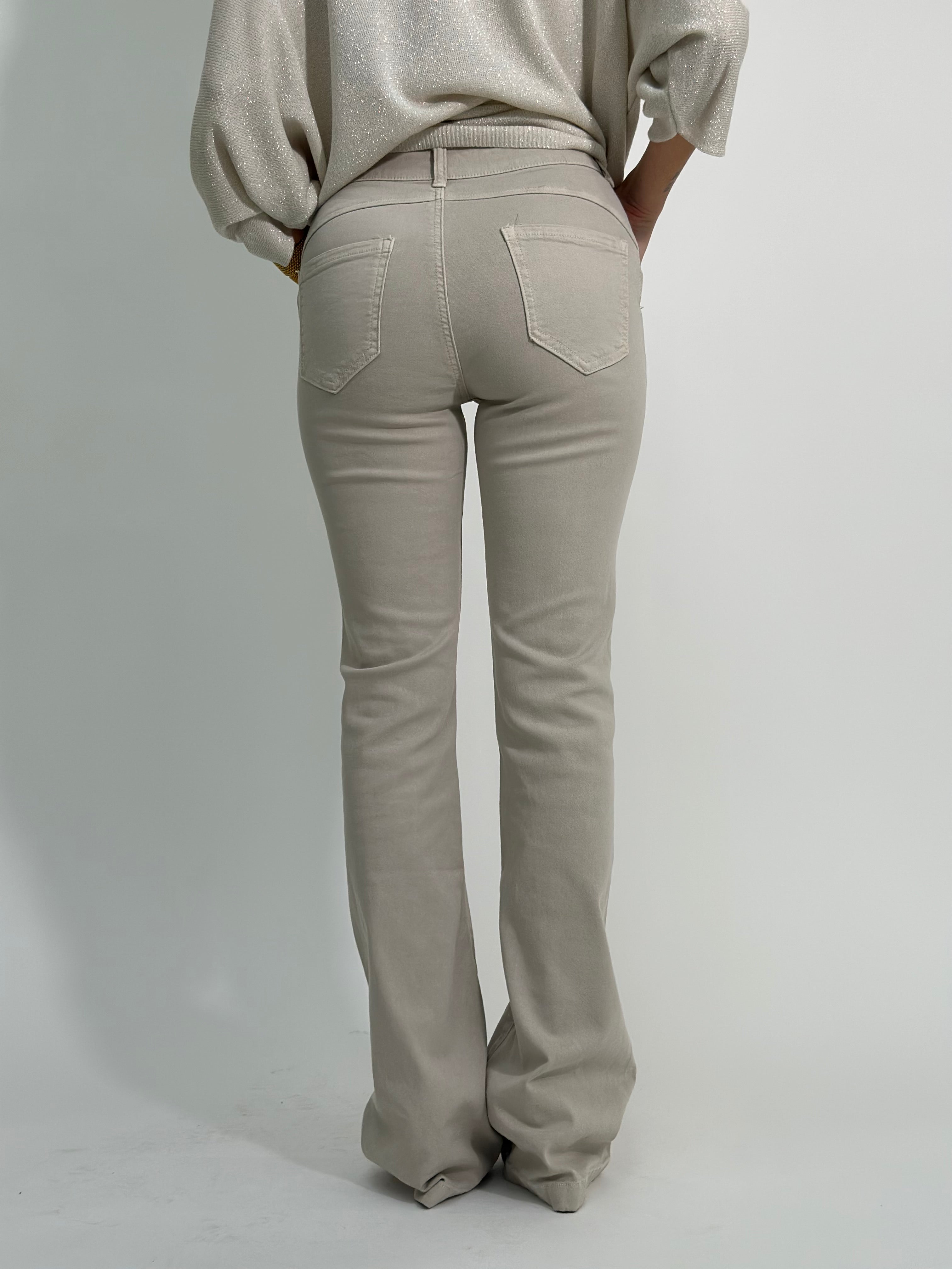 Pantalone denim push-up 8205 BEIGE