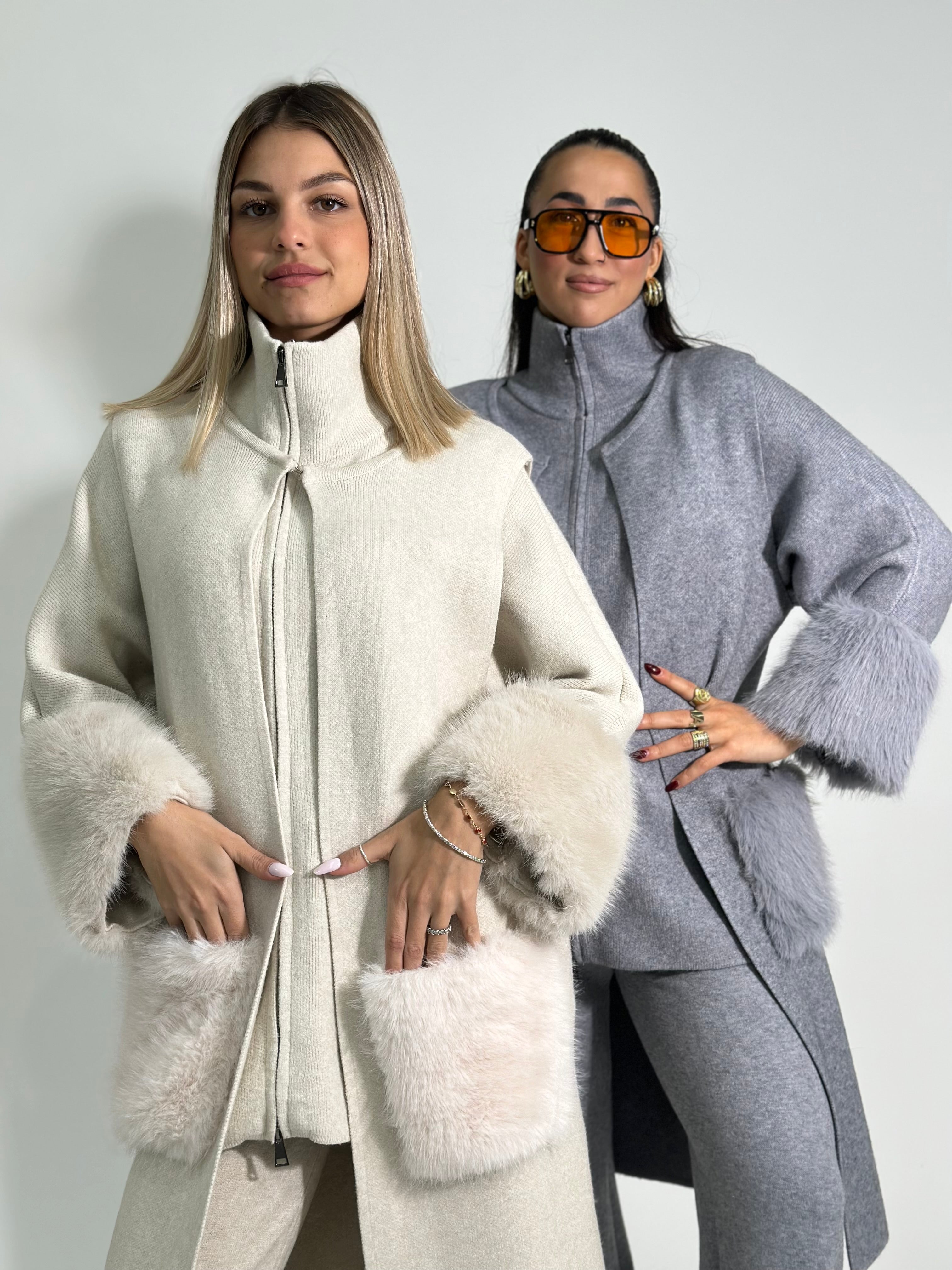 Maglia zip C686 GRIGIO