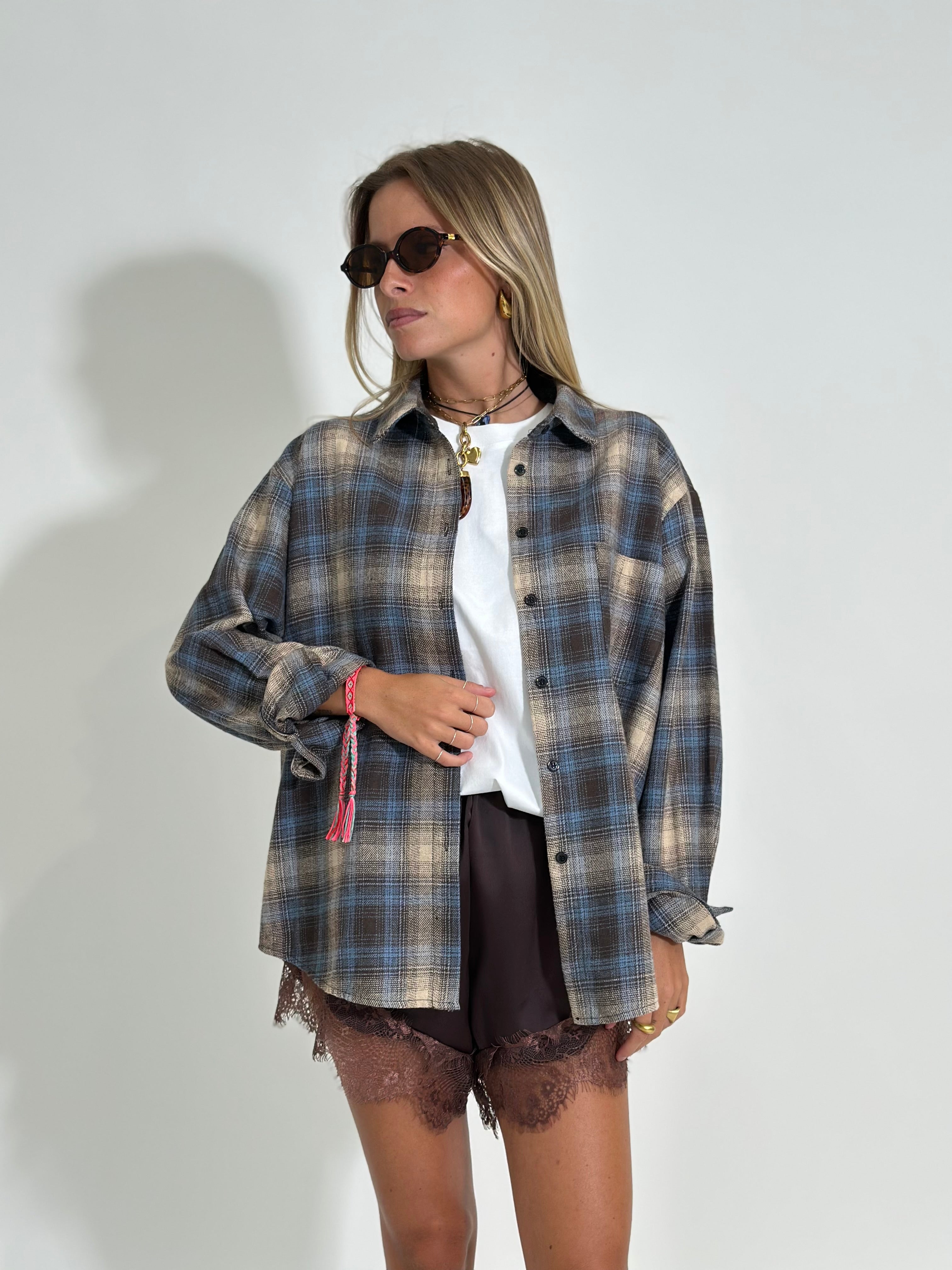 Camicia madras 2735 AZZURRO