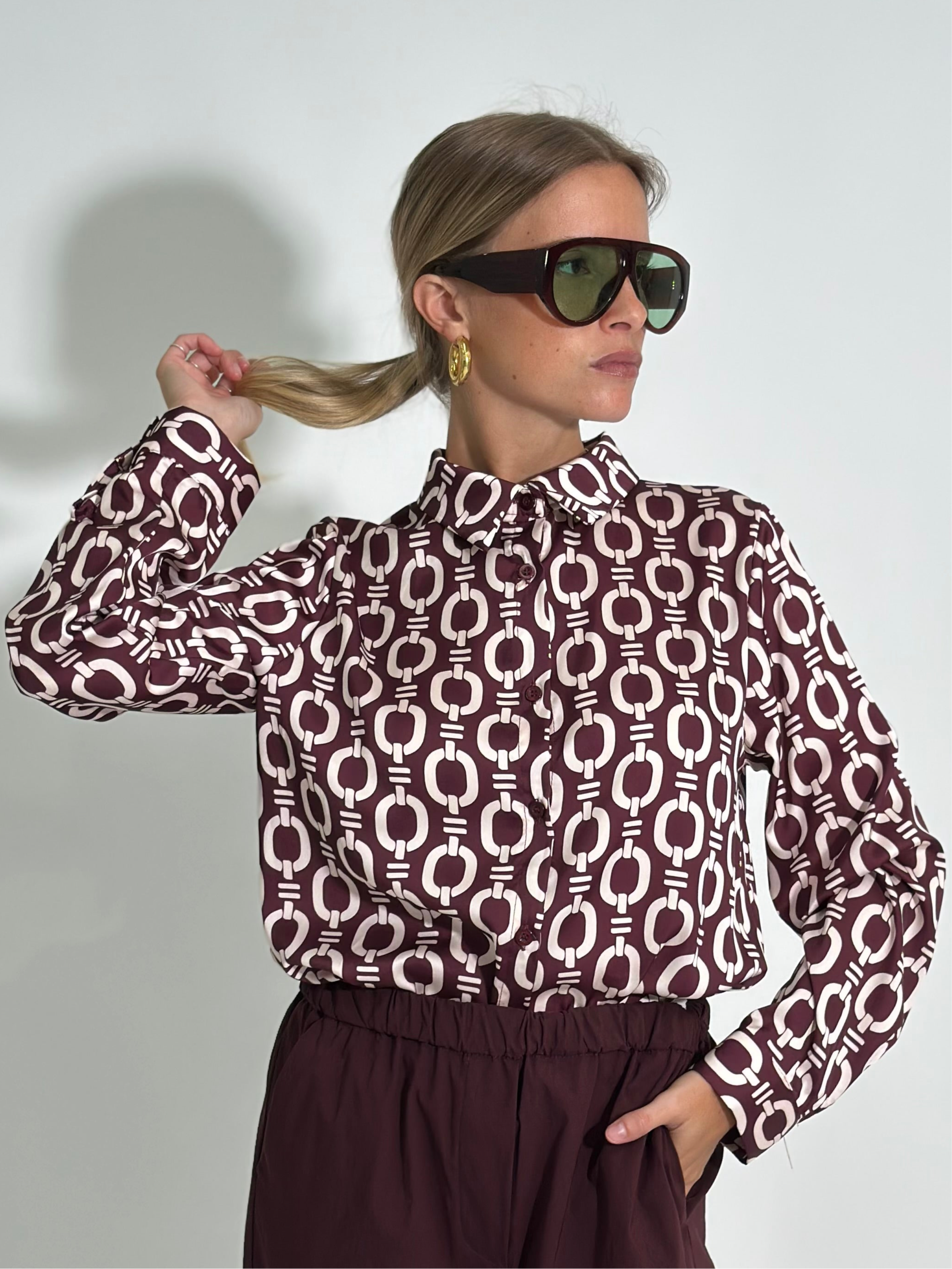 Camicia fantasia 24244 BORDO'