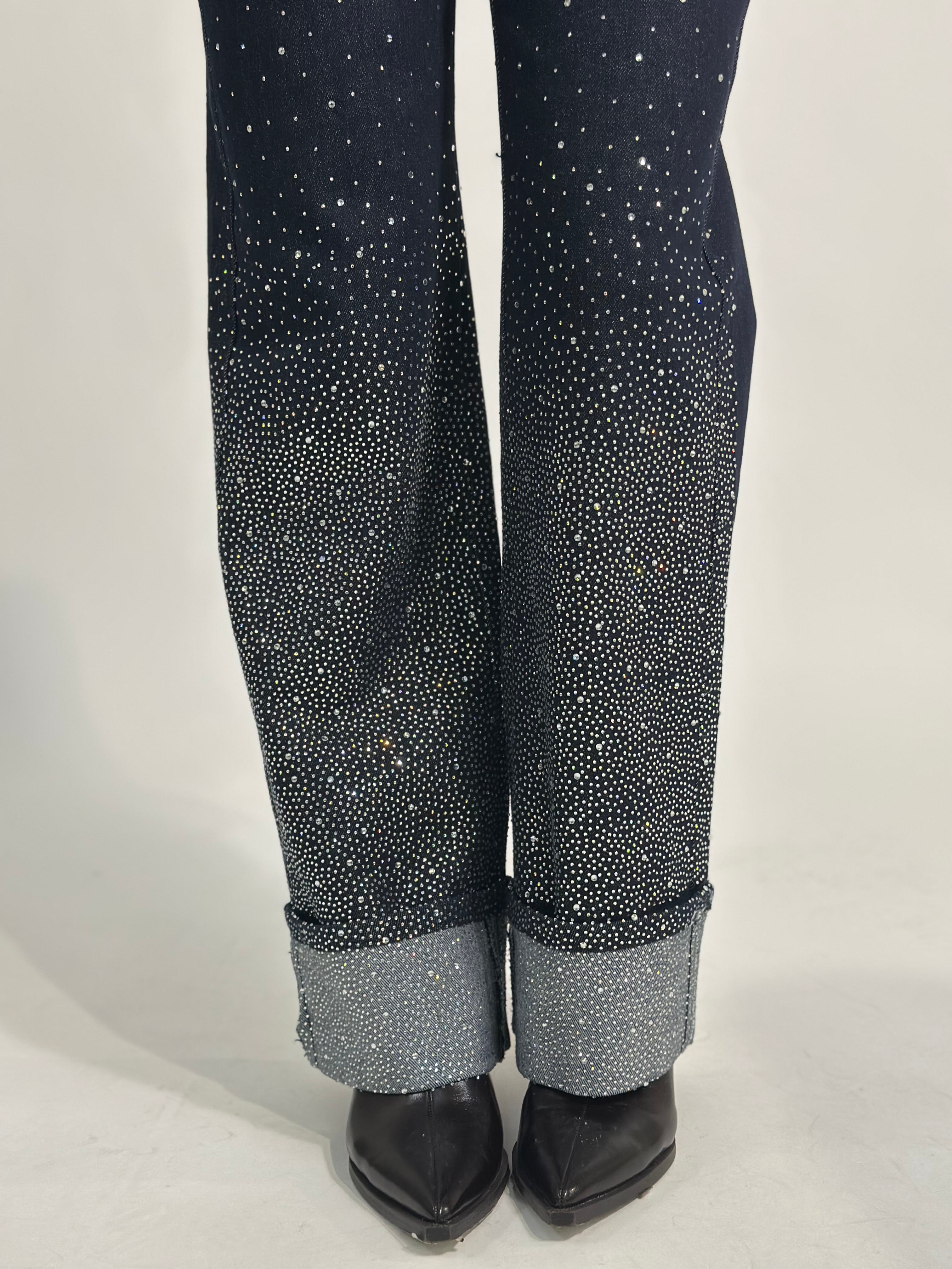Jeans cristalli degradè 9136
