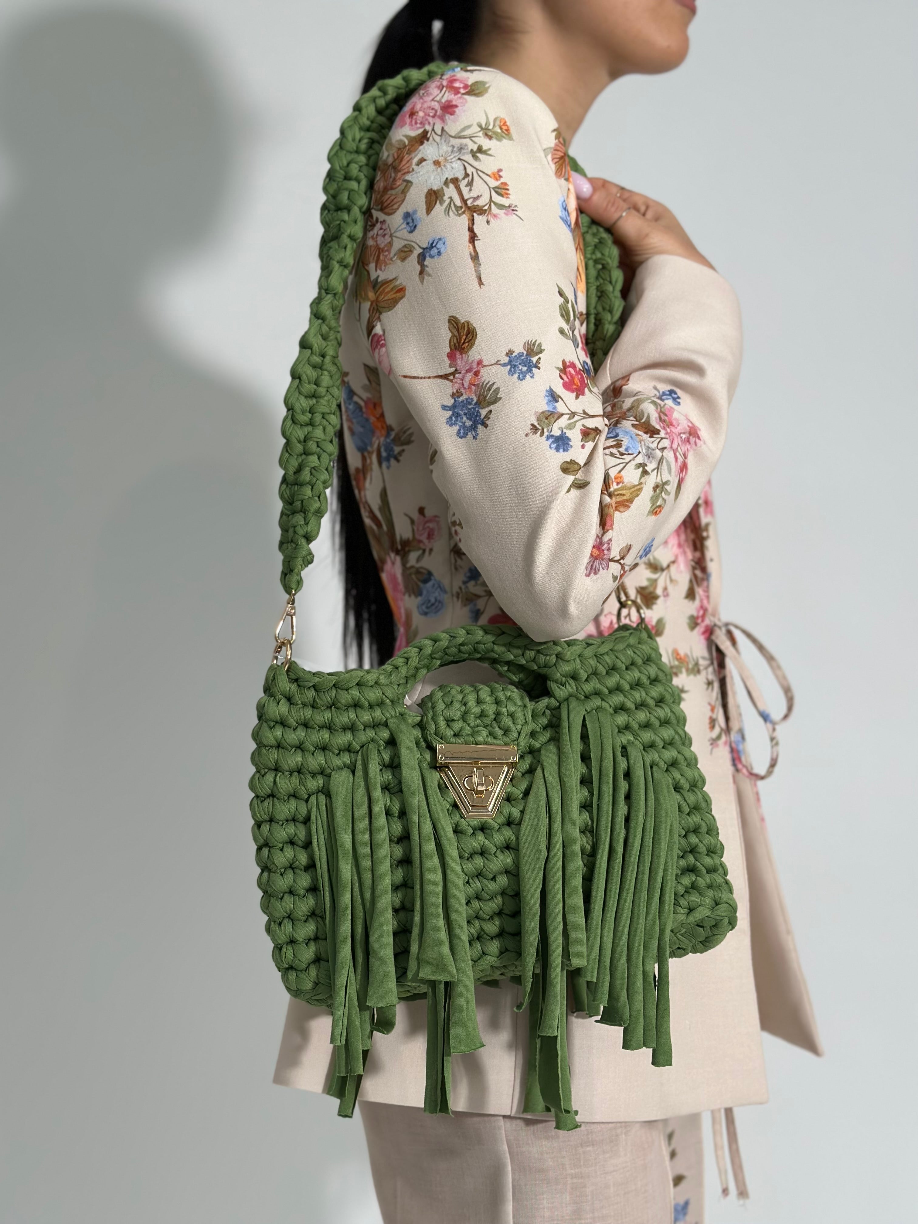 Borsa frange 2651 VERDE