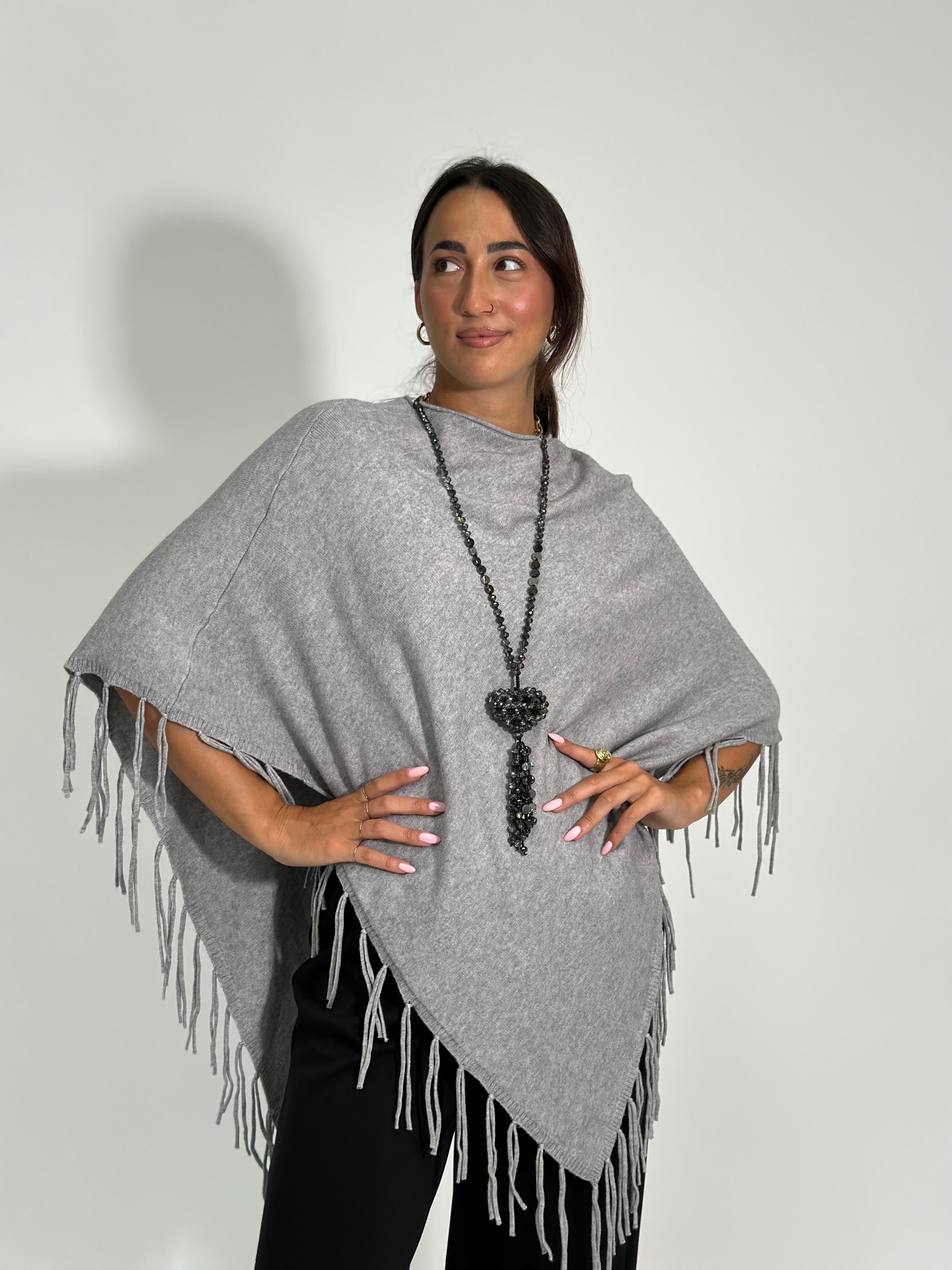 Poncho C643 GRIGIO